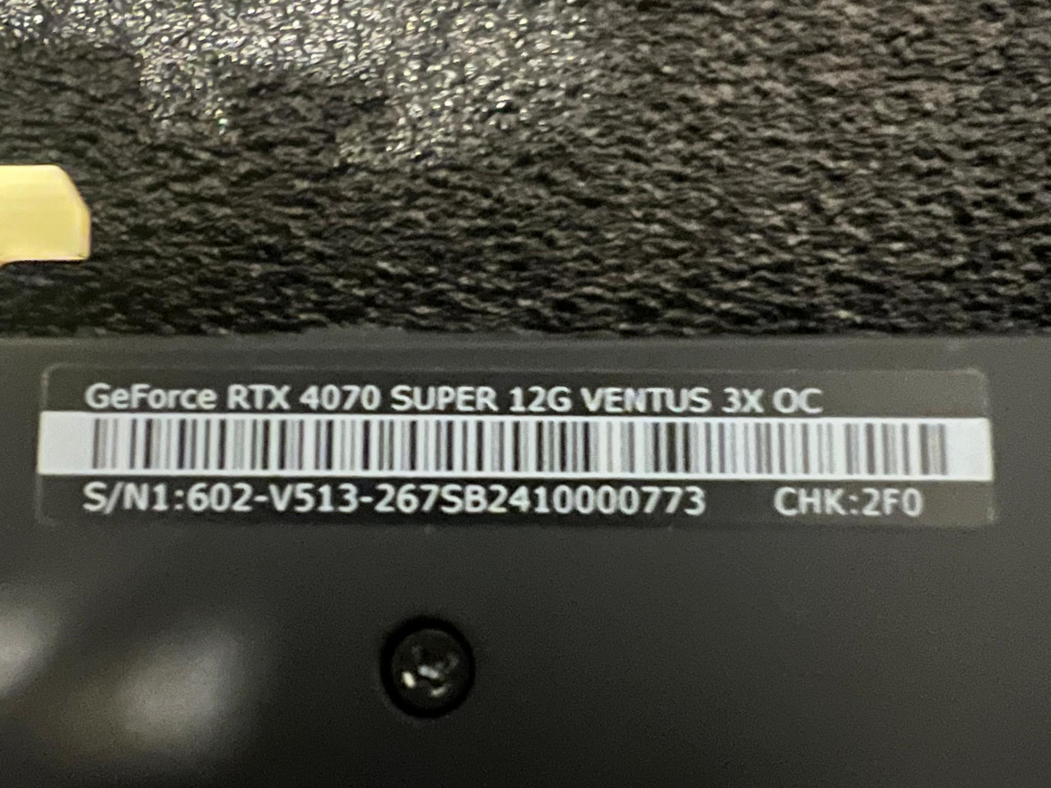 MSI Ventus 3X OC GeForce RTX 4070 Super 12GB - Graphics Card
