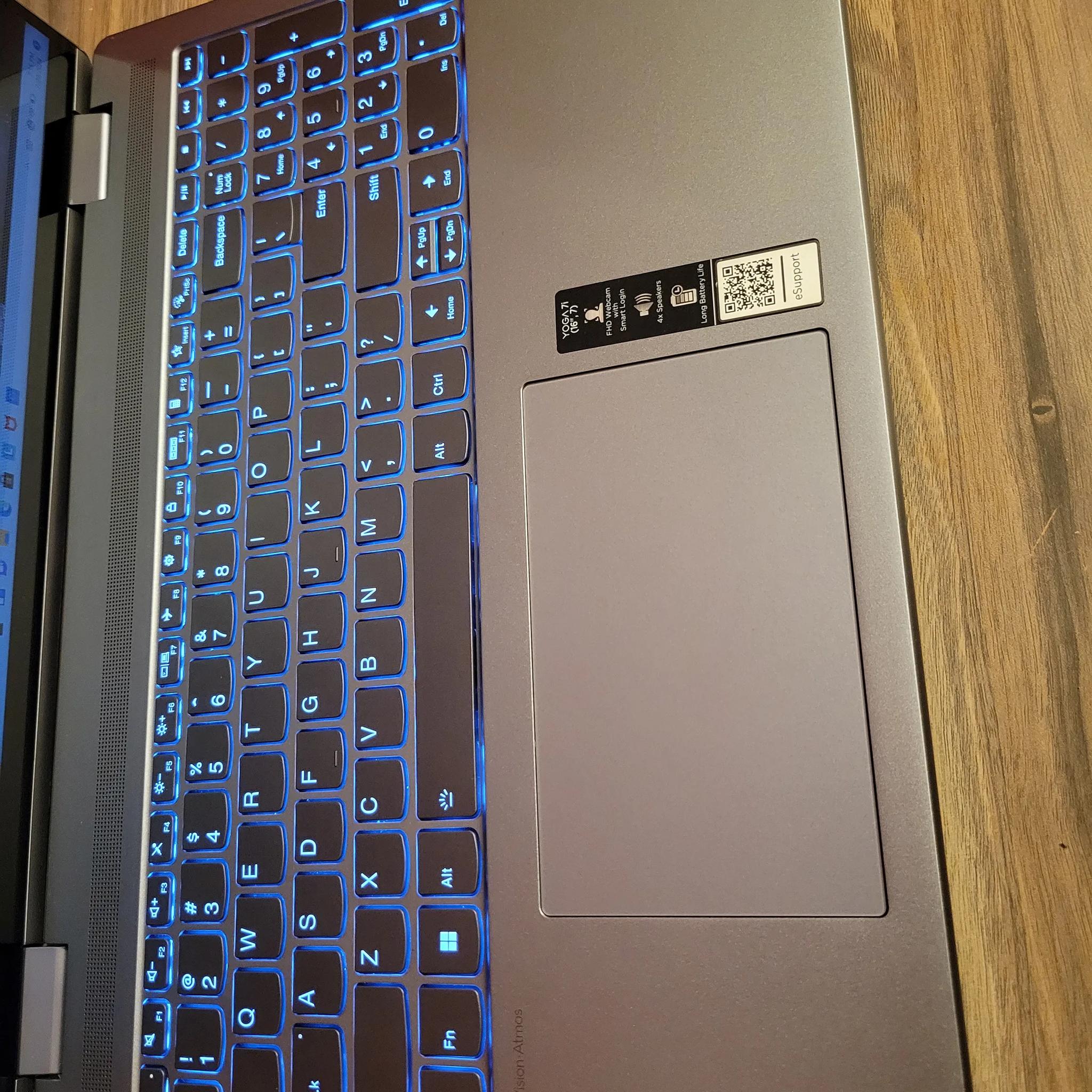 Lenovo Yoga 7i Touch Screen Laptop - 12th Gen Evo i7 - 16" 2k - Model 16IAP7