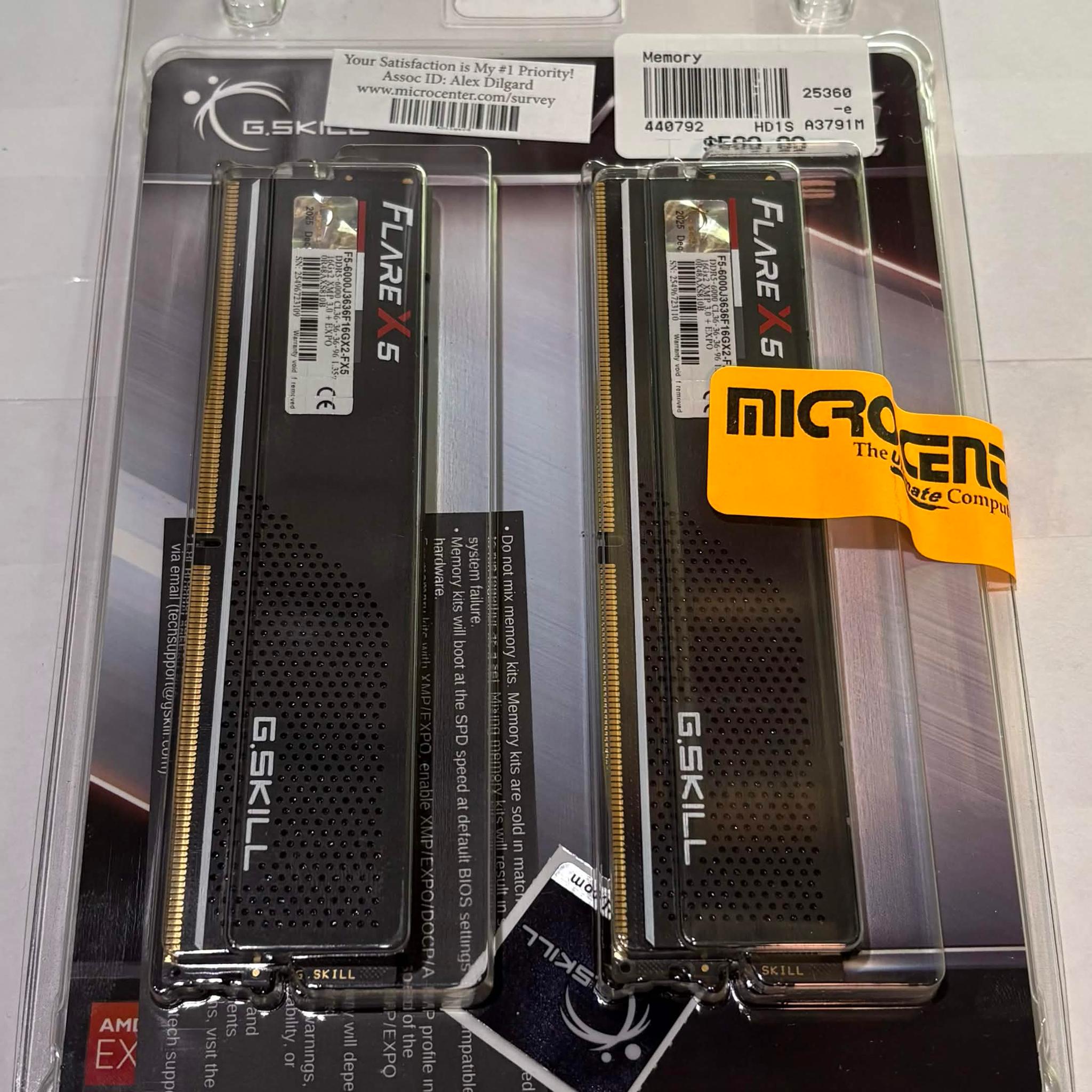 G.SKILL Flare X5 DDR5 32GB (2x16GB) AMD EXPO RAM Kit