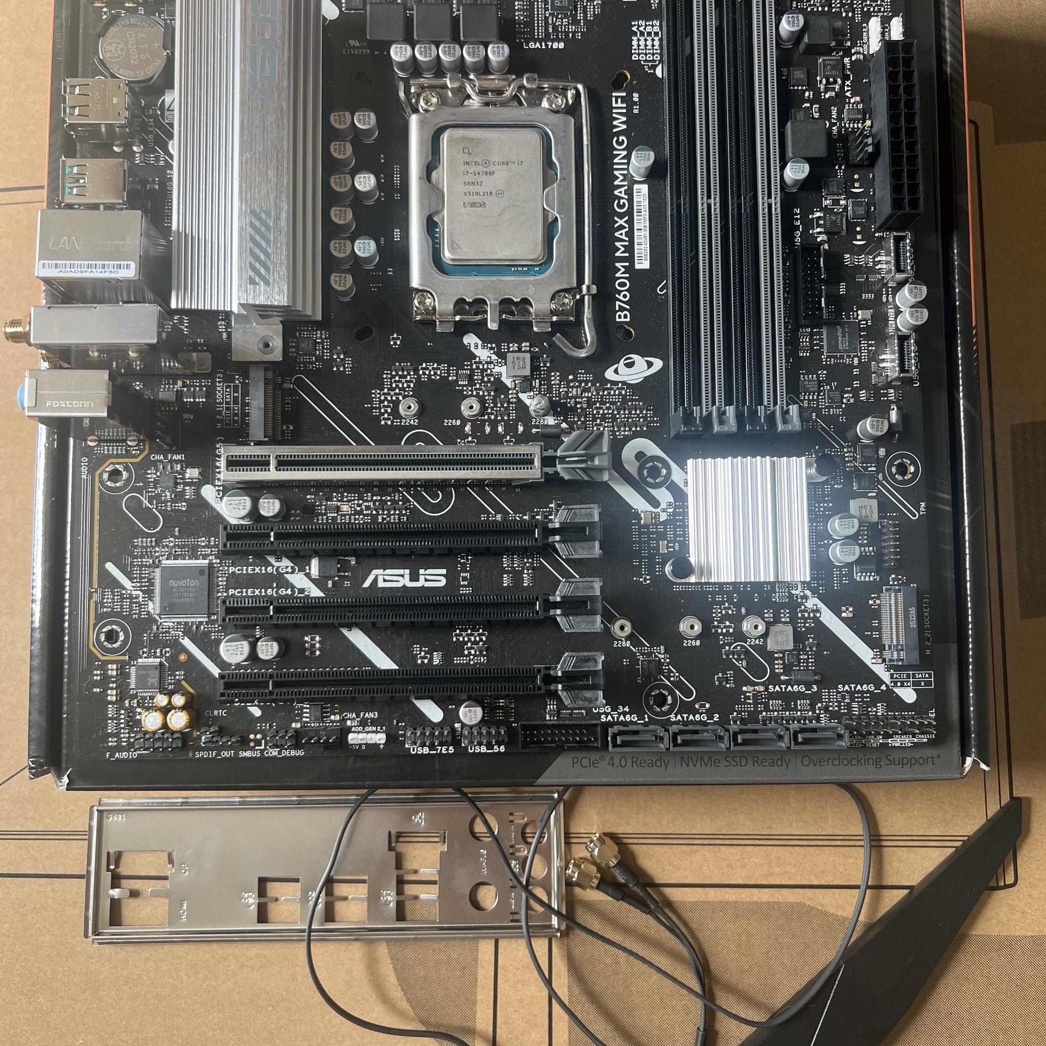 Intel i7 14700f and MSI B760m Max Gaming WiFi motherboard (DDR5)