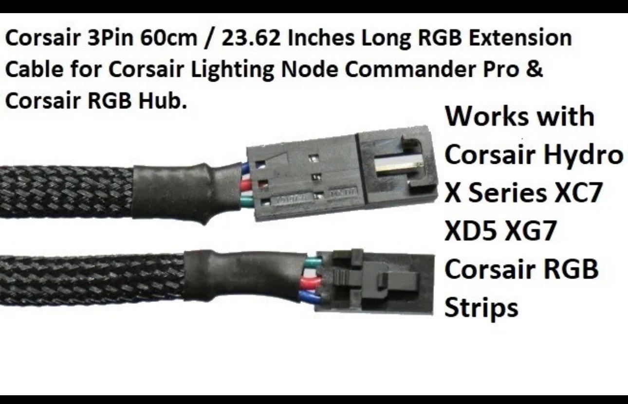 Corsair 3 Pin RGB Extension Cable 23” Inch ( SHIP TODAY )