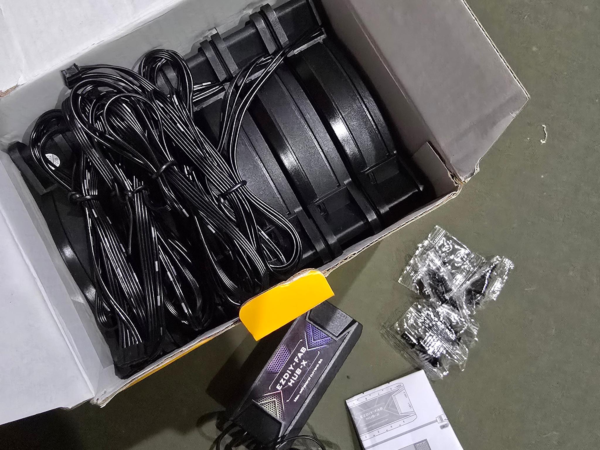 EZDIY-FAB Moonlight 120Mm RGB Case Fan with Fan Hub X Motherboard Aura Sync Argb Fan Desktop-6 Pack