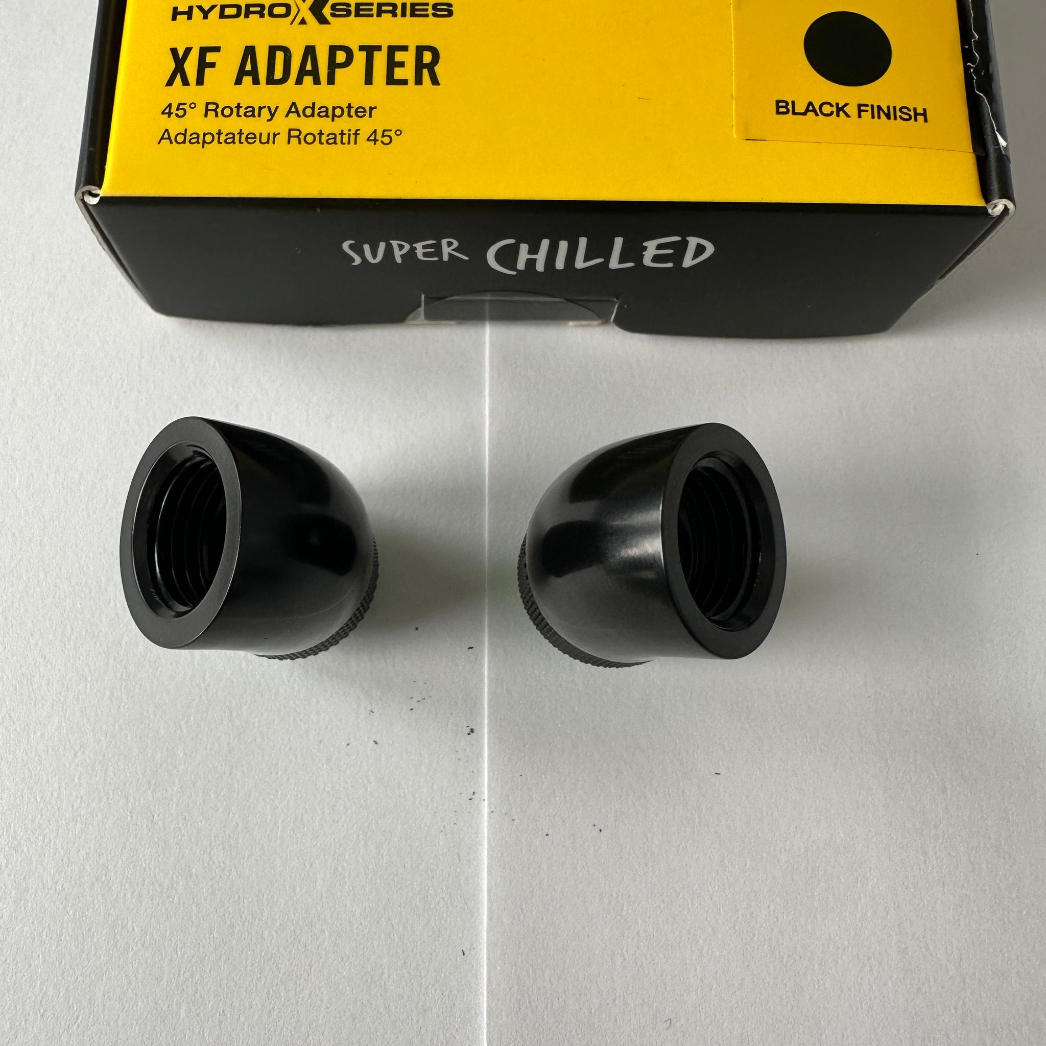 Corsair Hydro X Series 45 Degree Rotary Adapter - Black - 2 Pack  ( SHIP TODAY )