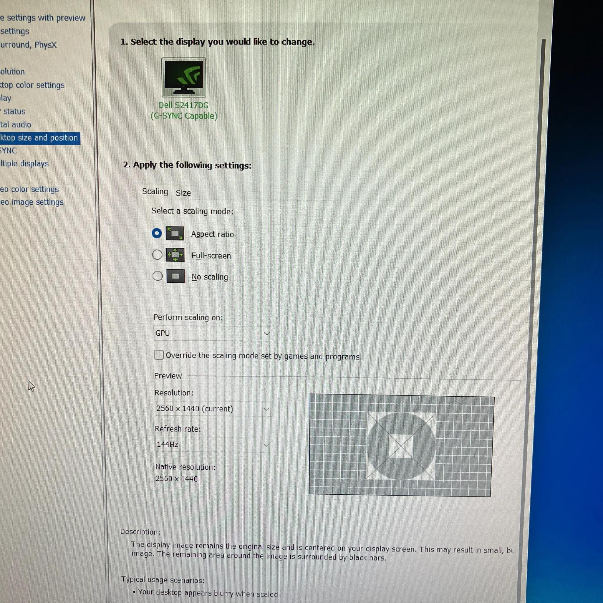 Dell S2417DG - 24" 1440p 144Hz Gaming Monitor