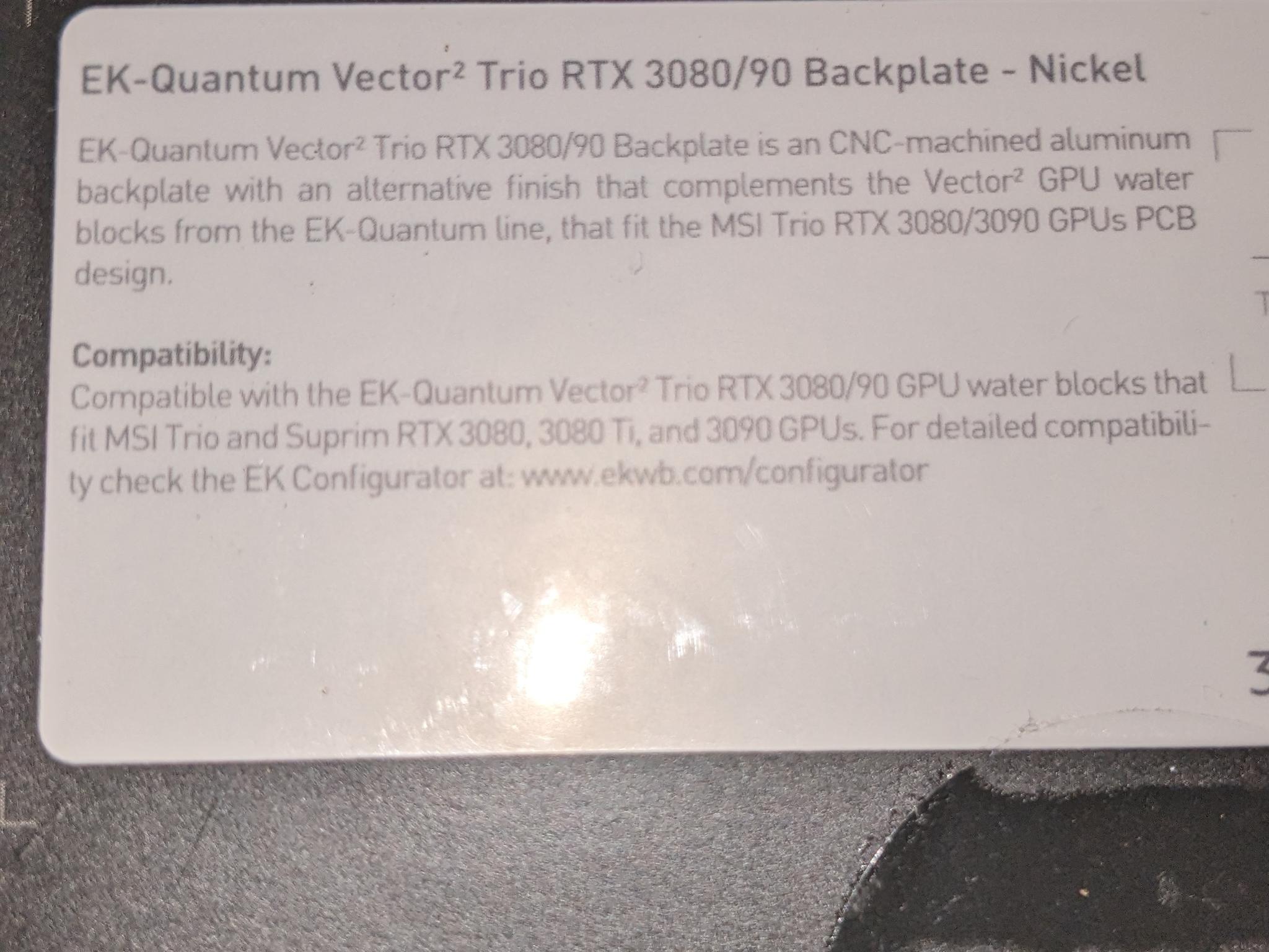 EK-Quantum Vector² Trio RTX 3080/3090 GPU Water Block – NEW