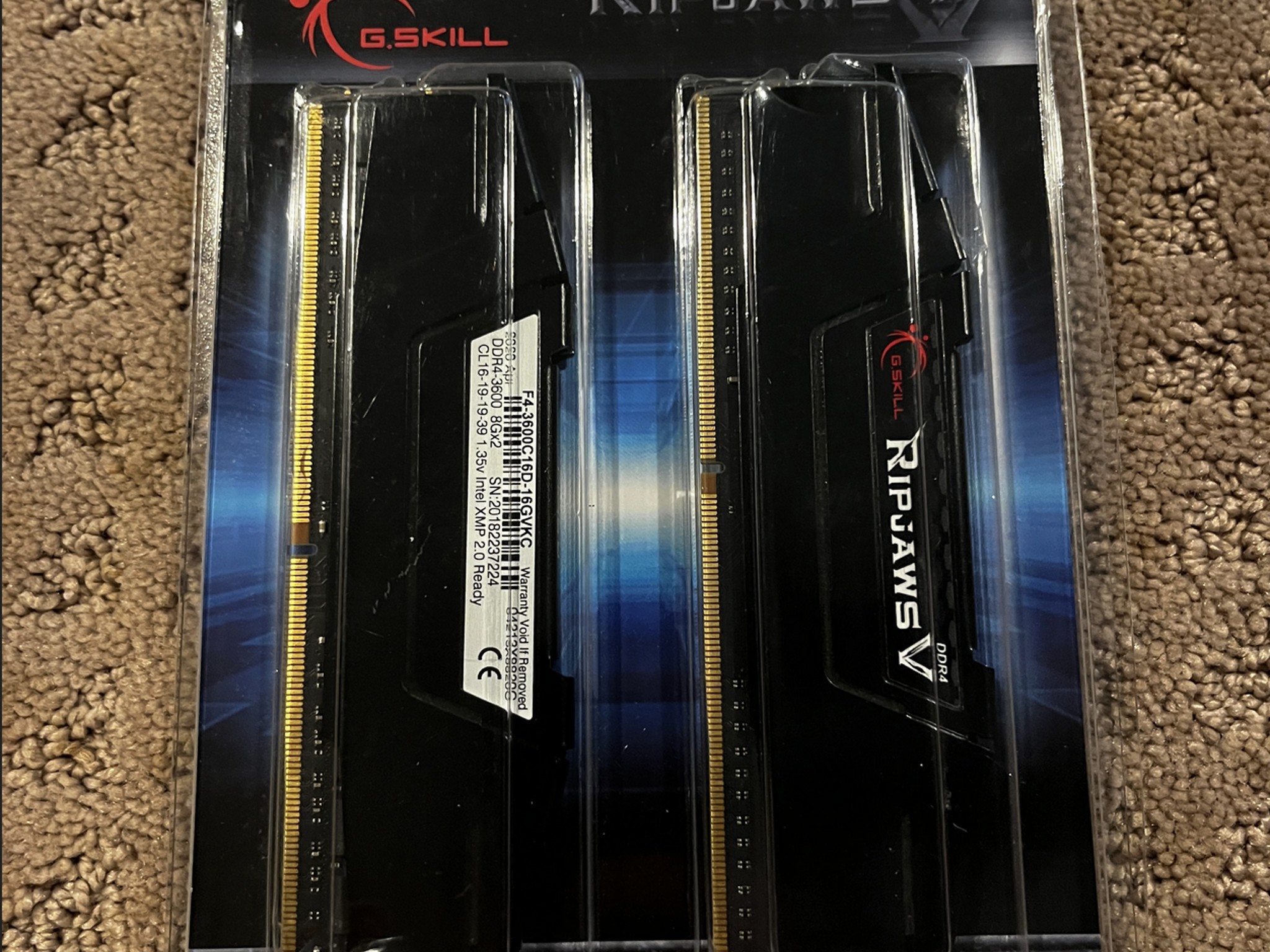 G.SKILL Ripjaws V Series DDR4 RAM 16GB (2x8GB) 3600 CL16