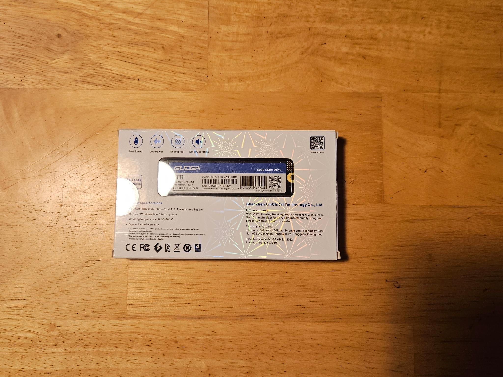 Gudga GXF-1TB nvme ssd