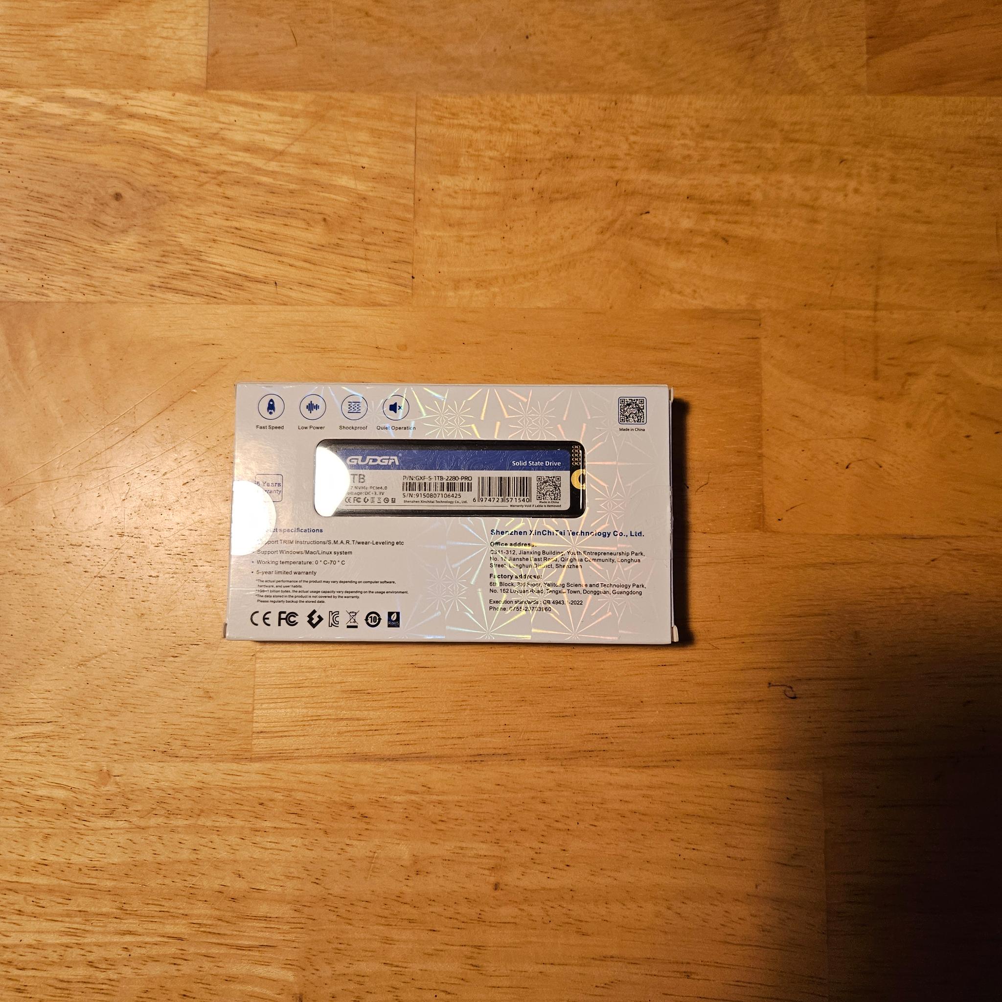 Gudga GXF-1TB nvme ssd