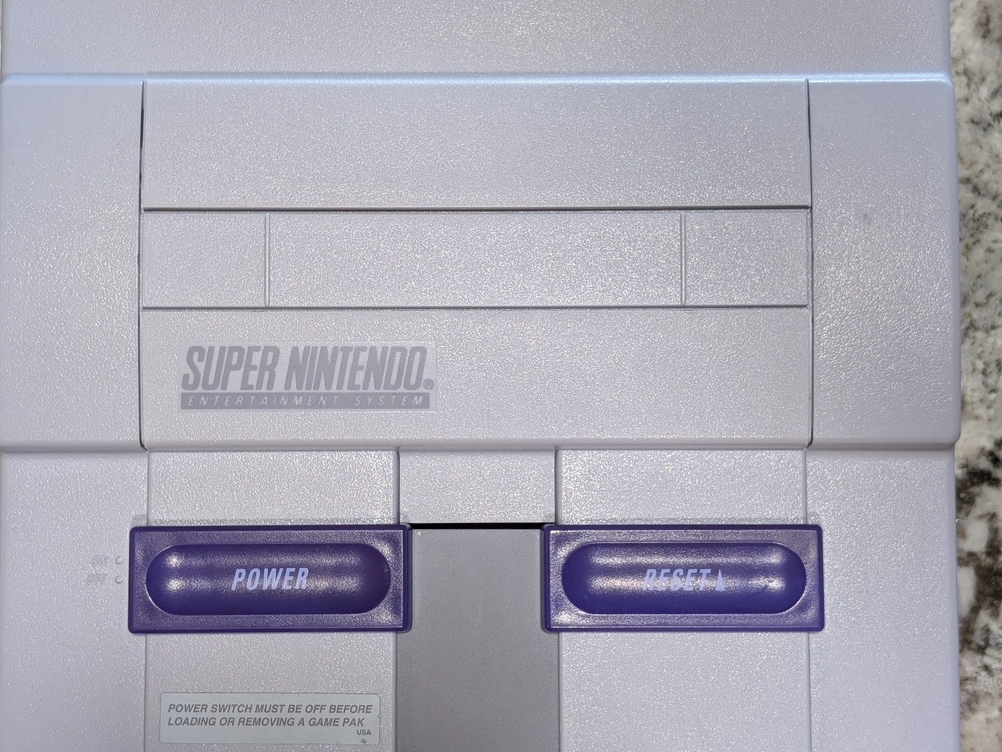 Super Nintendo SNES 1CHIP-01 Console, SMW Game, Controller, OEM AC/AV Bundle