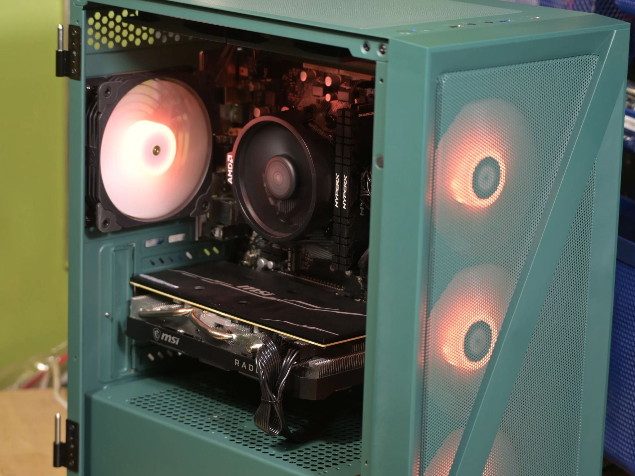Custom Green RX 5700 XT 8GB Overclocked PC [Ryzen 5 5500, 32gb DDR4 RAM, 1TB SSD]