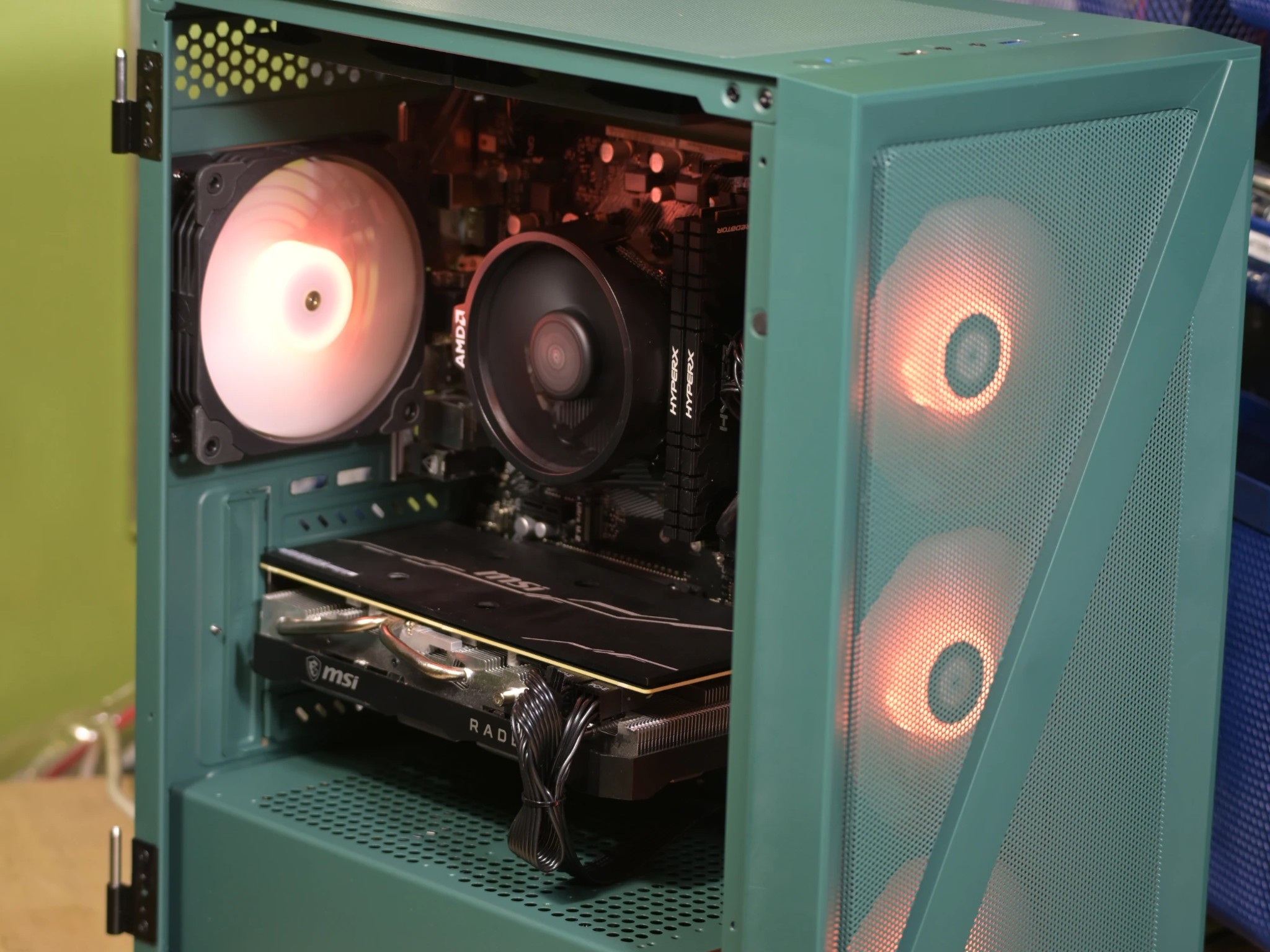 Custom Green RX 5700 XT 8GB Overclocked PC [Ryzen 5 5500, 32gb DDR4 RAM, 1TB SSD]