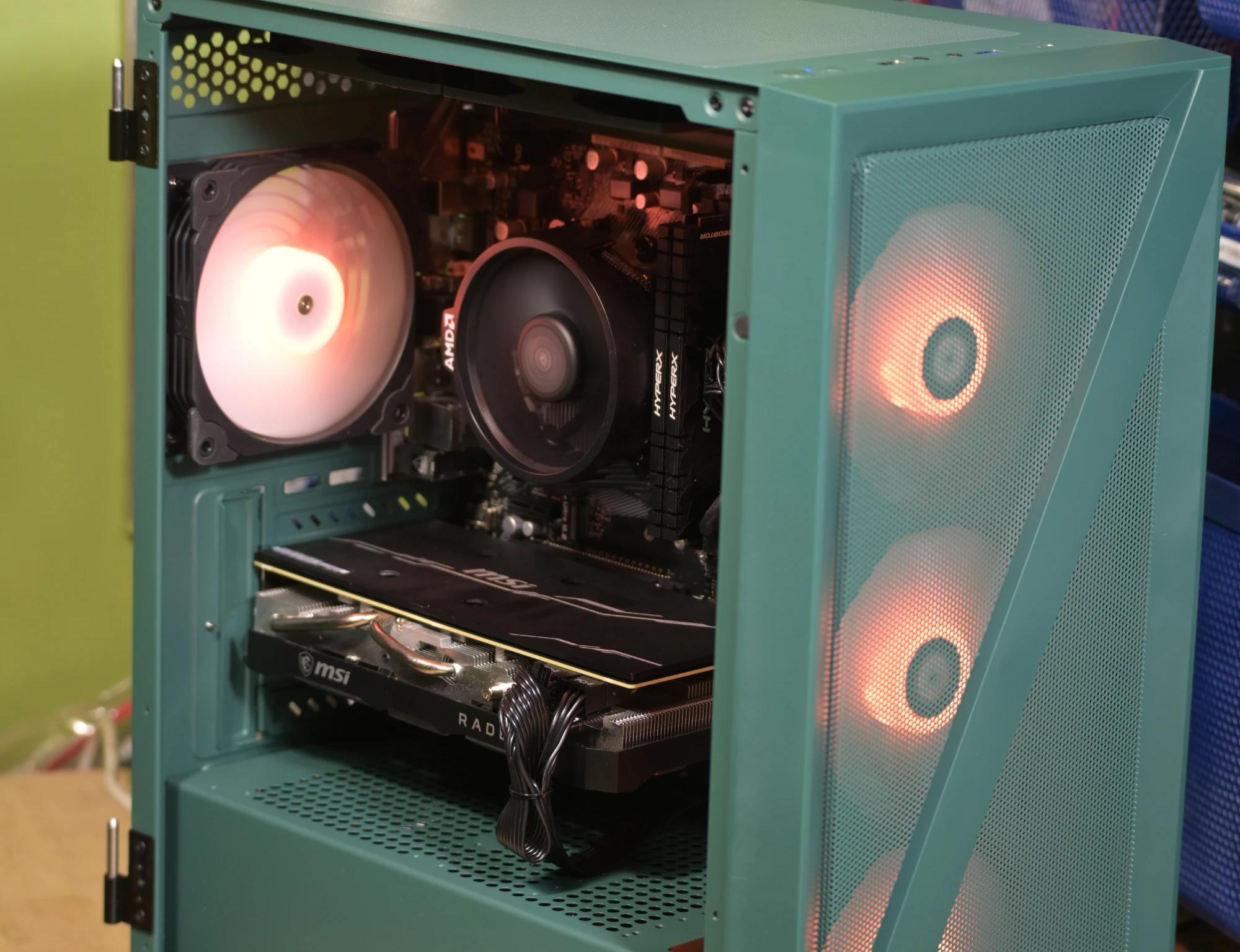 Custom Green RX 5700 XT 8GB Overclocked PC [Ryzen 5 5500, 32gb DDR4 RAM, 1TB SSD]