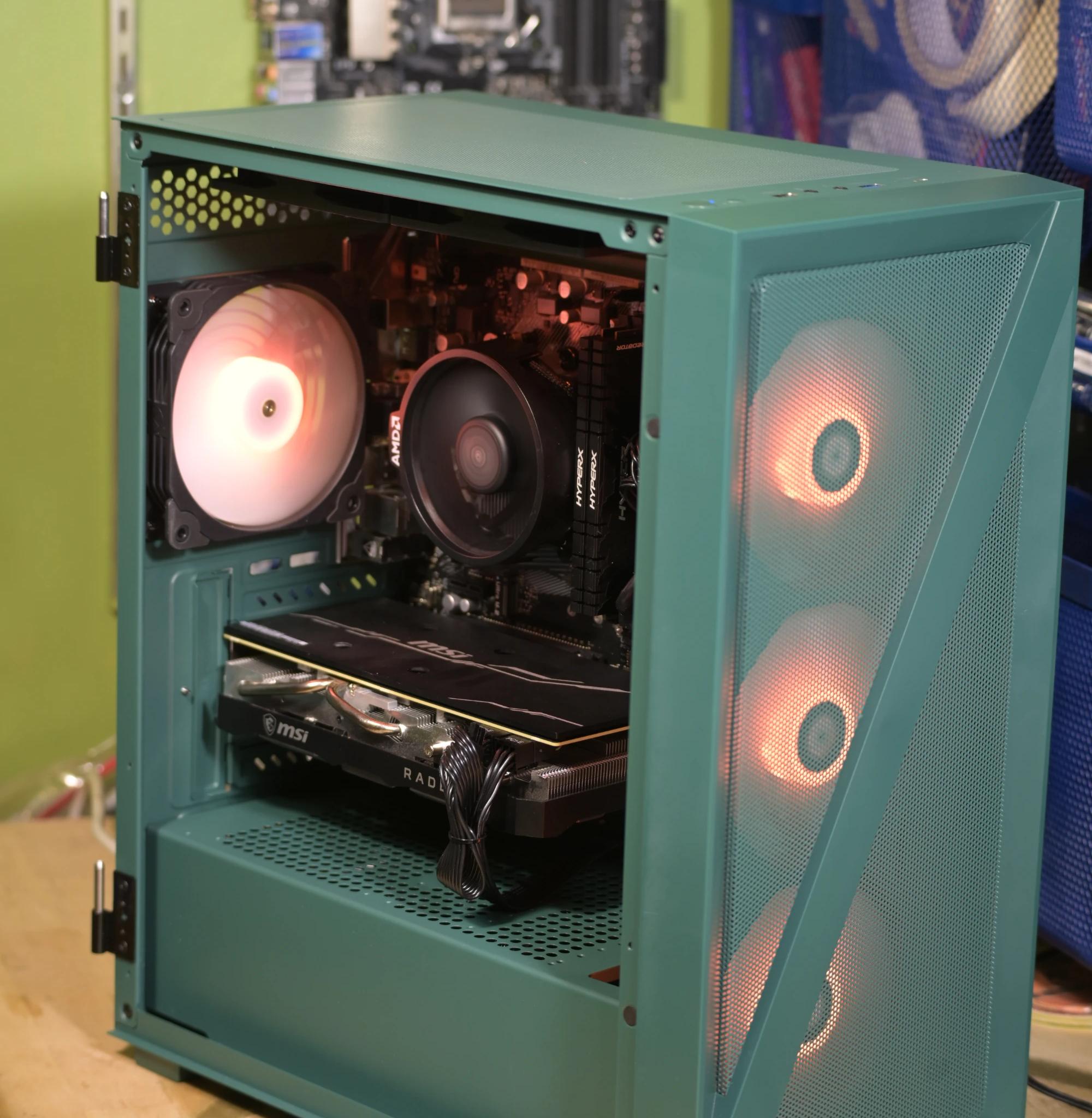 Custom Green RX 5700 XT 8GB Overclocked PC [Ryzen 5 5500, 32gb DDR4 RAM, 1TB SSD]