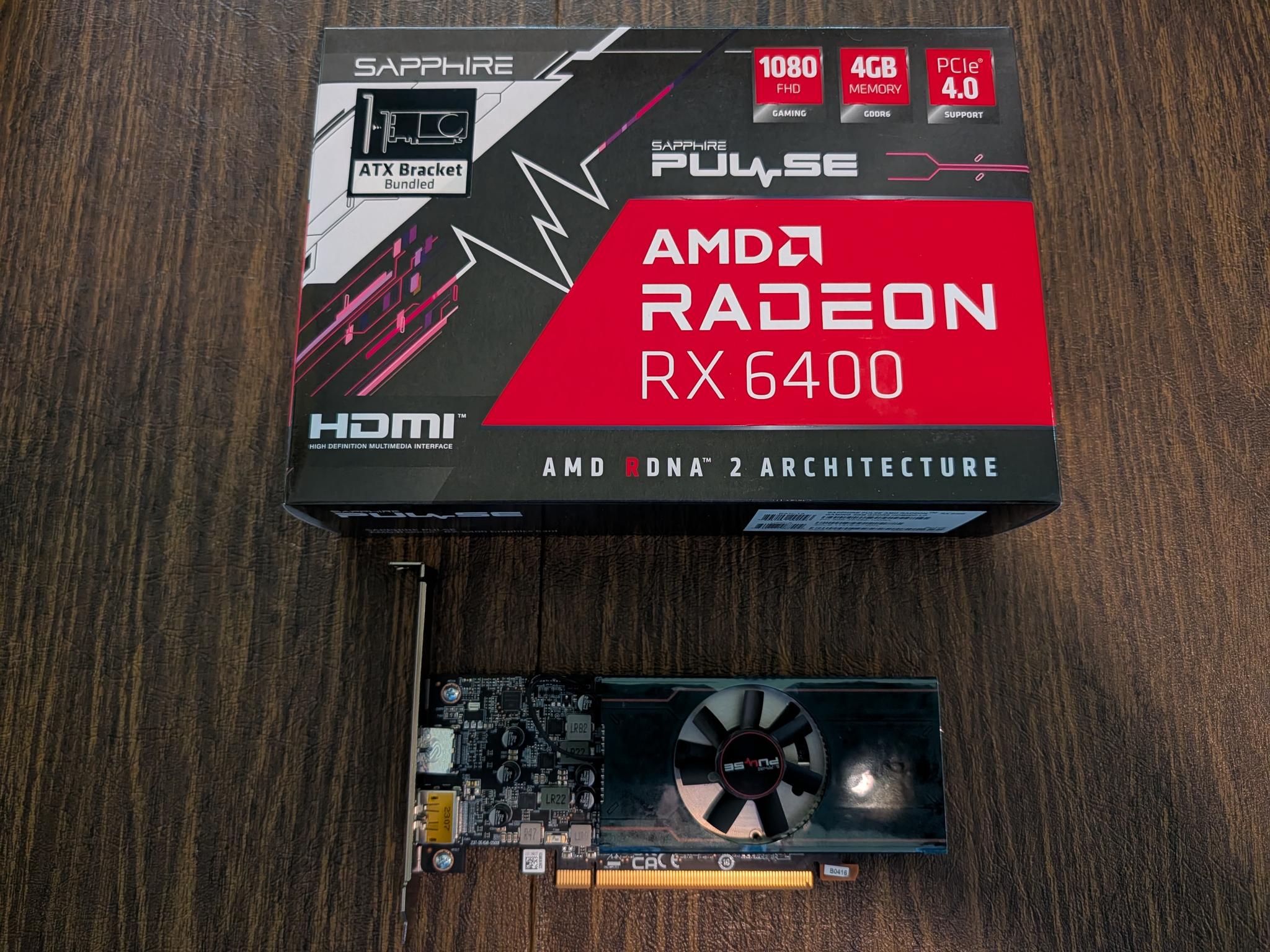 SAPPHIRE PULSE AMD Radeon RX 6400 4GB GDDR6 Low Profile