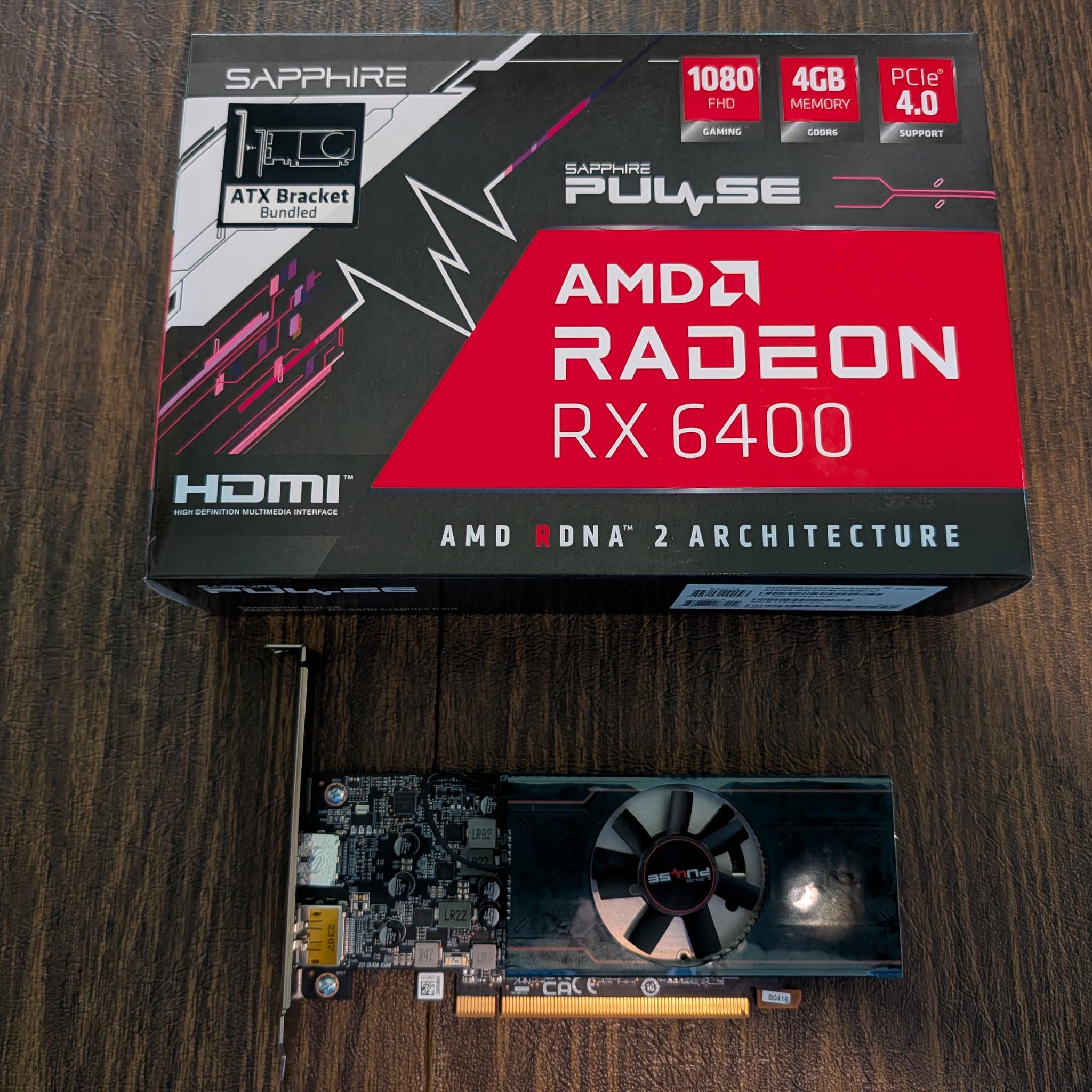SAPPHIRE PULSE AMD Radeon RX 6400 4GB GDDR6 Low Profile