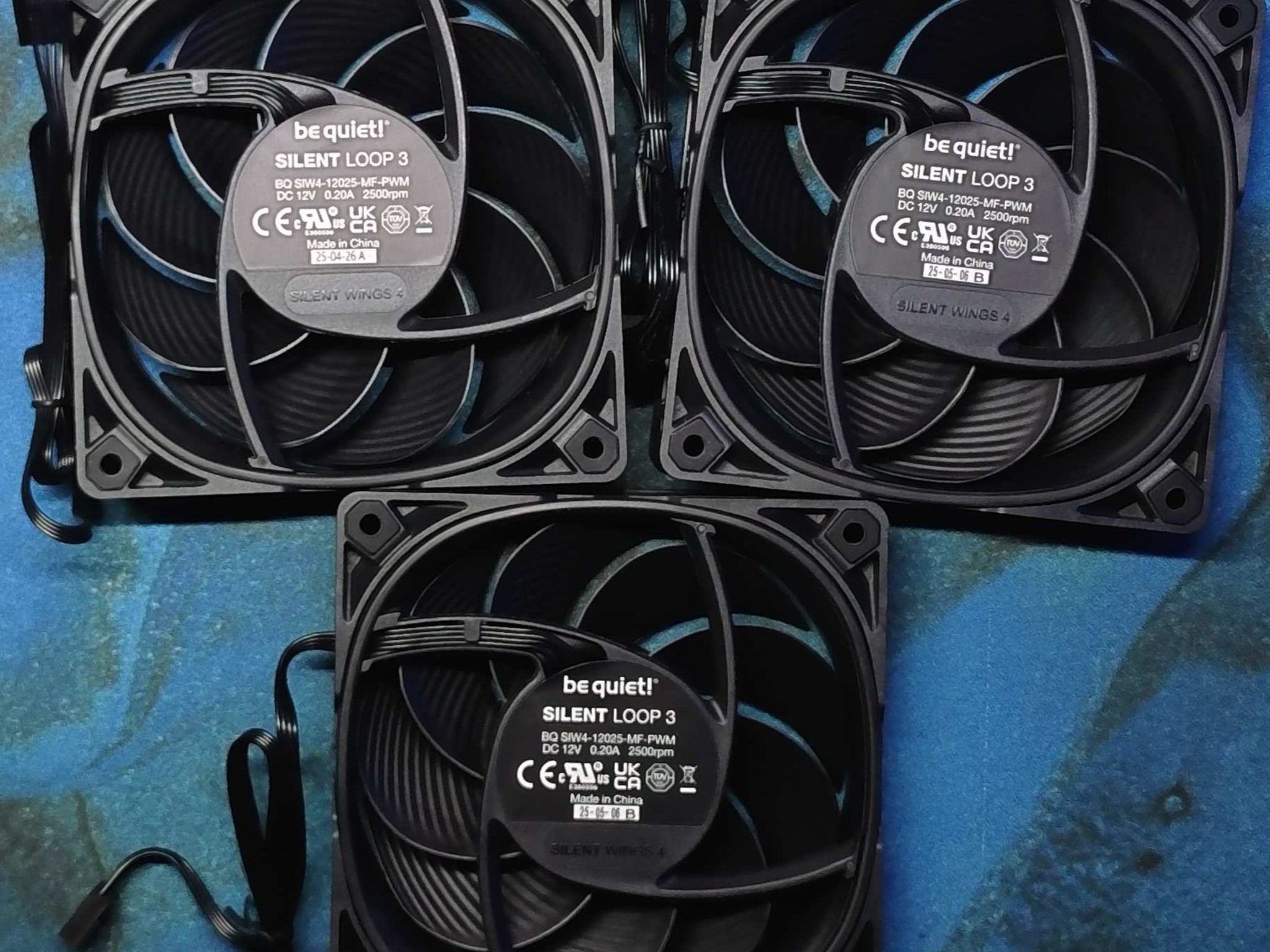 BE QUIET! SILENT WINGS 4 HS 120MM 2500RPM PWM FANS - LOT OF 3 - SILENT LOOP 3 EDITION