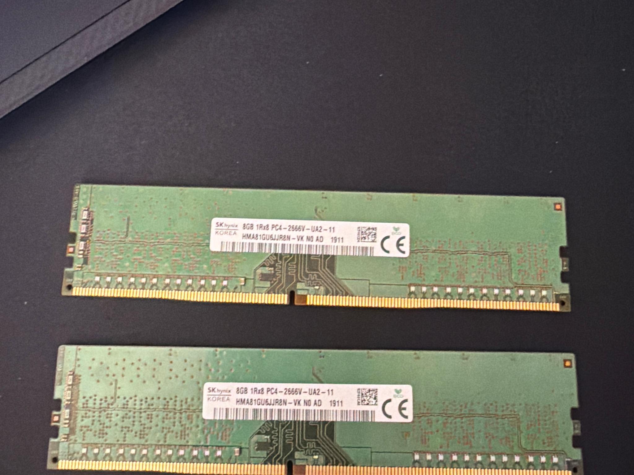 16GB DDR4 RAM 2x8GB SK Hynix 2666 DDR4 DIMM RAM