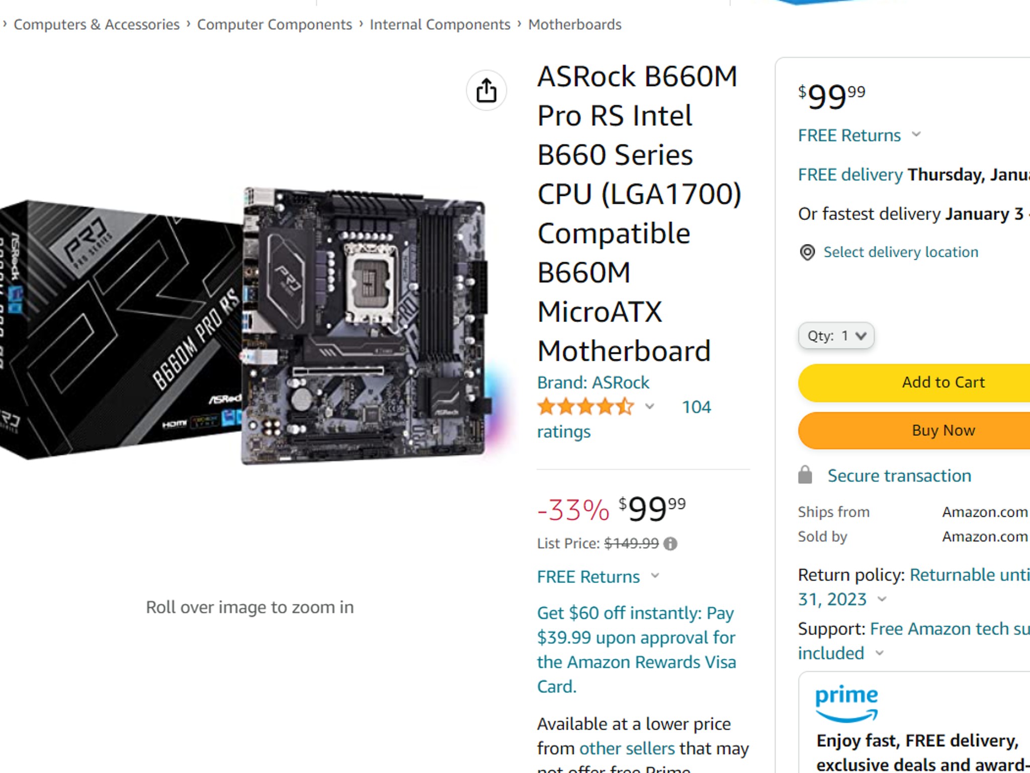 BNIB/Sealed CPU/Mobo Combo! Intel i5-12400, Asrock B660m Pro RS, TP-link AC600 PCIe Wifi Adaptor