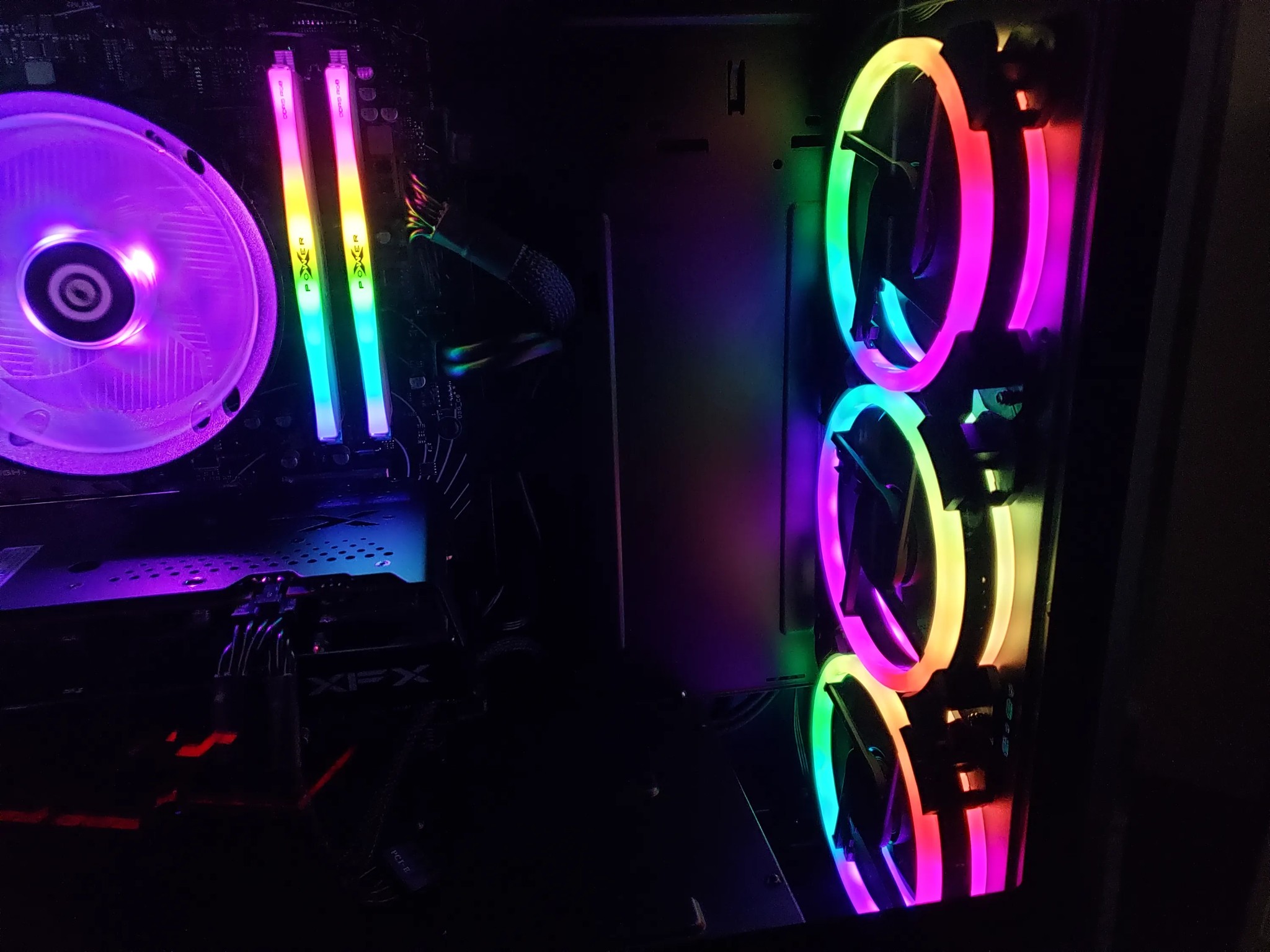 Cooler Master 120mm ARGB case fans, 3-pin, 1200 RPM, 12V/0.6A - LOT of 4 fans