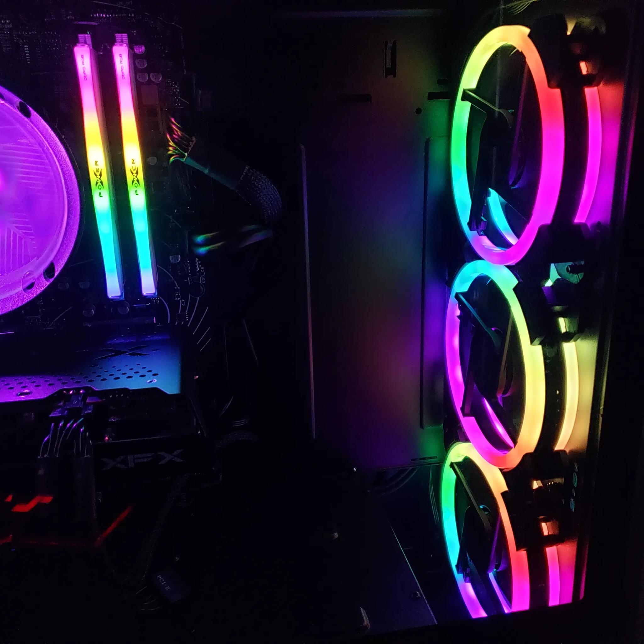 Cooler Master 120mm ARGB case fans, 3-pin, 1200 RPM, 12V/0.6A - LOT of 4 fans