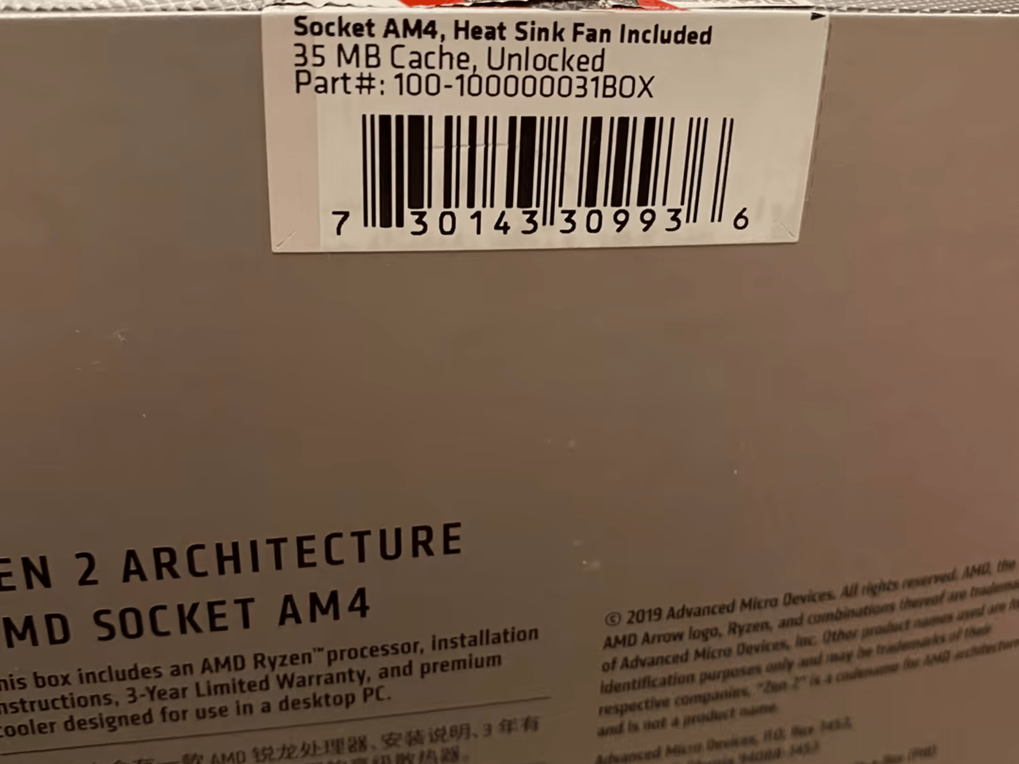 Ryzen 5 3600 6-Core + New AMD Wraith LED RGB Cooler - Excellent Condition