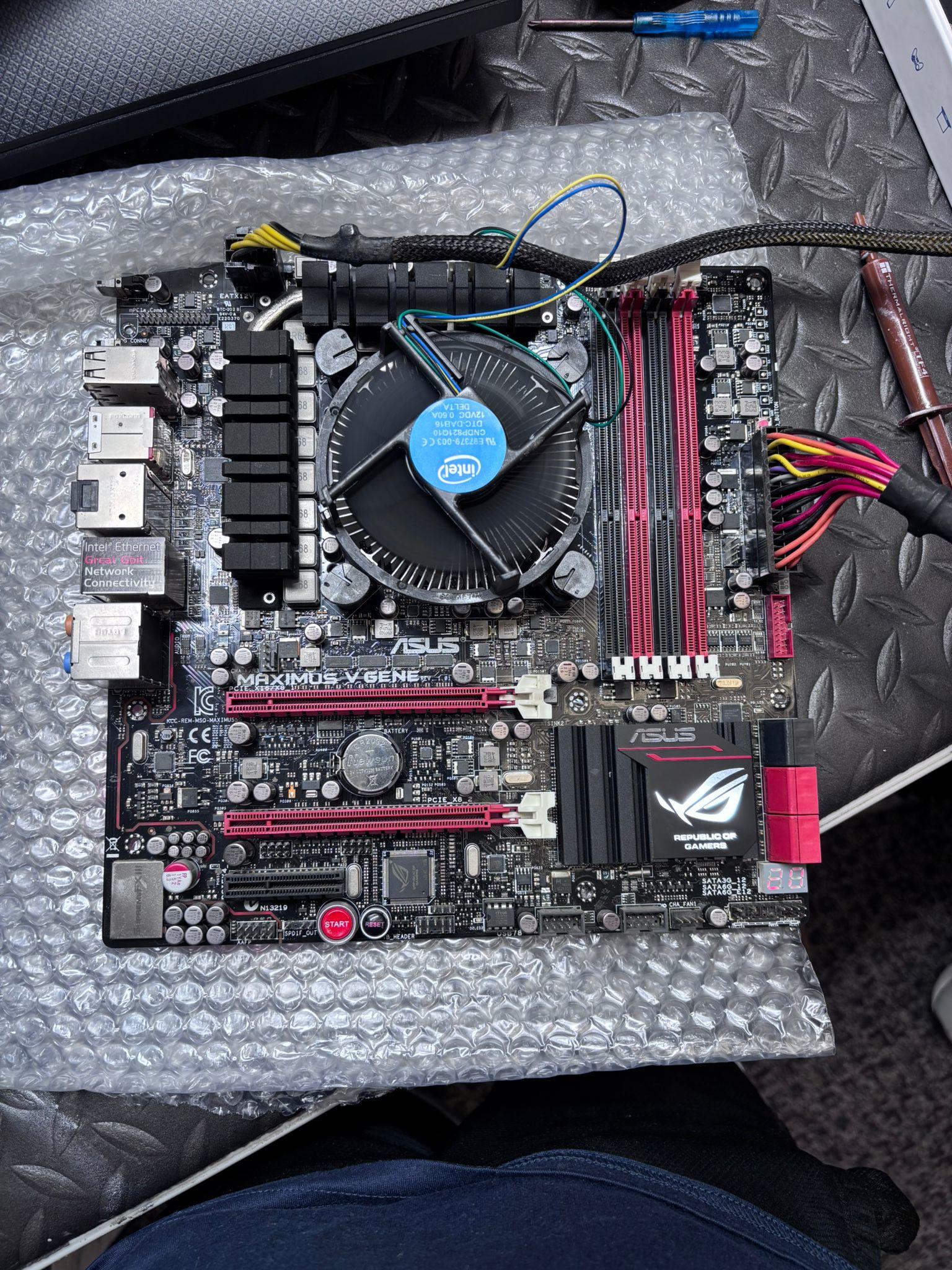 Motherboard and cpu combo it comes with an IO shield and cpu cooler (Fully tested)