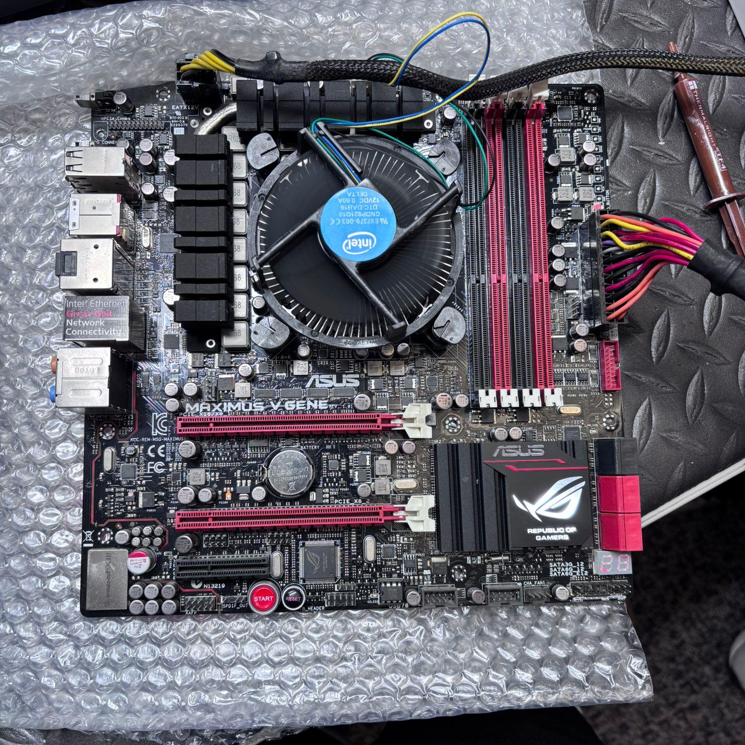 Motherboard and cpu combo it comes with an IO shield and cpu cooler (Fully tested)