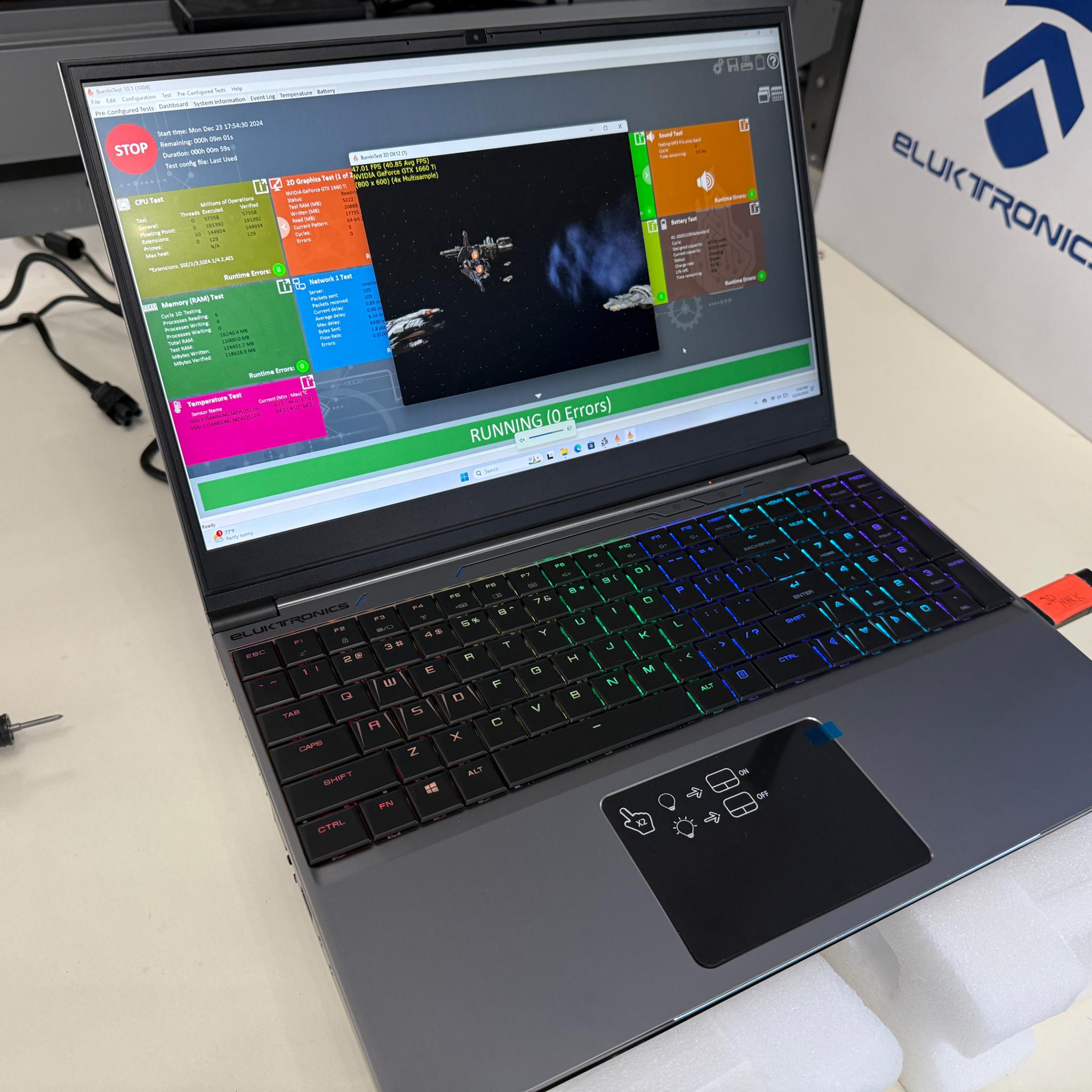 Eluktronics Mech-15 G2, Intel i7-9750H, GTX 1660Ti, 16GB Ram, 2x 512GB SSD