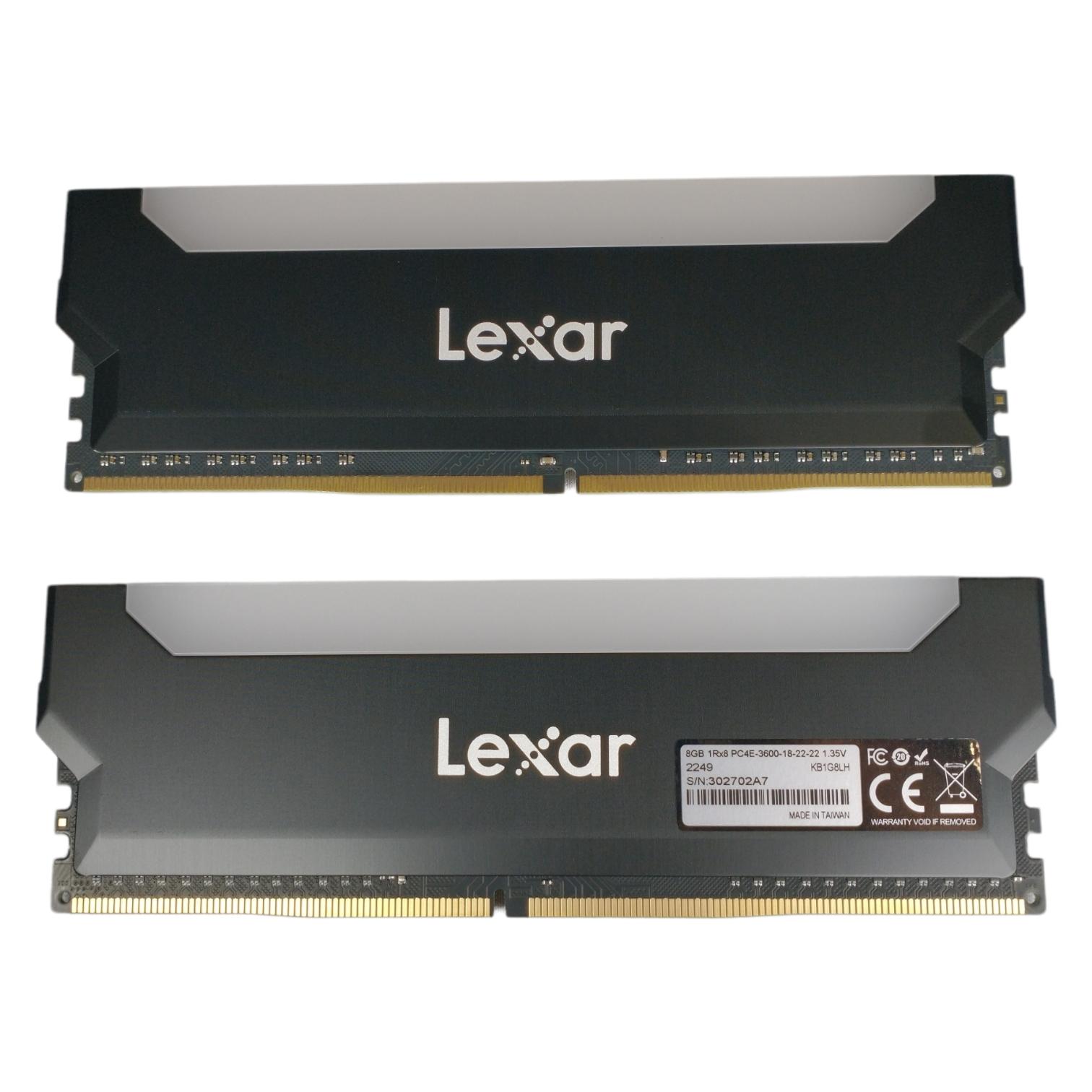 Lexar 16GB Kit (2x8GB) 3600MHz CL18 RAM RGB LED Lighting Desktop Gaming DRAM DDR4