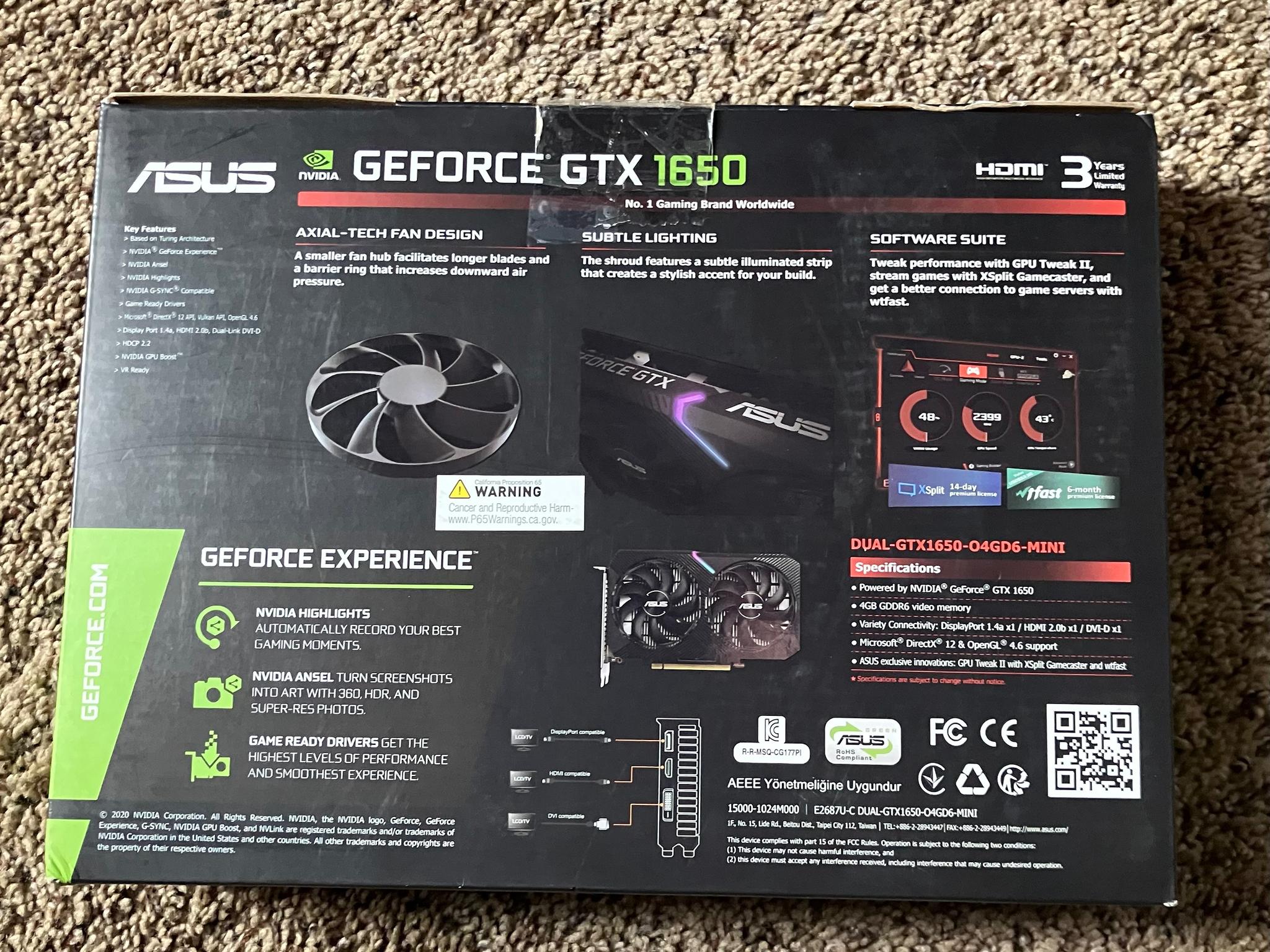 ASUS Dual-Mini GeForce GTX 1650 MINI OC Edition