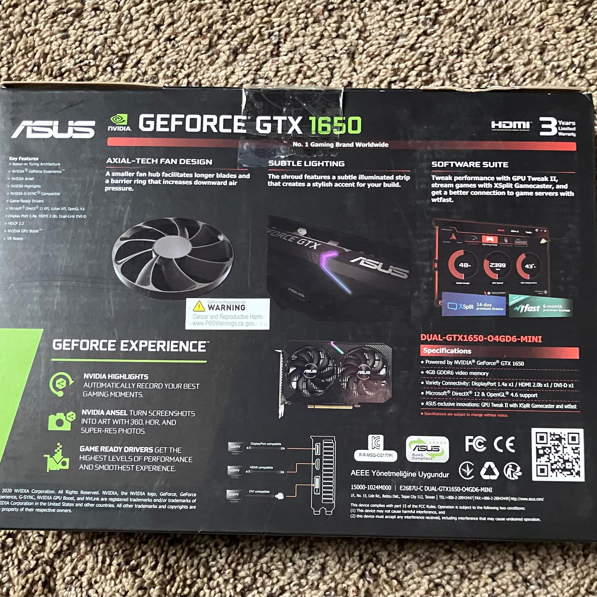ASUS Dual-Mini GeForce GTX 1650 MINI OC Edition