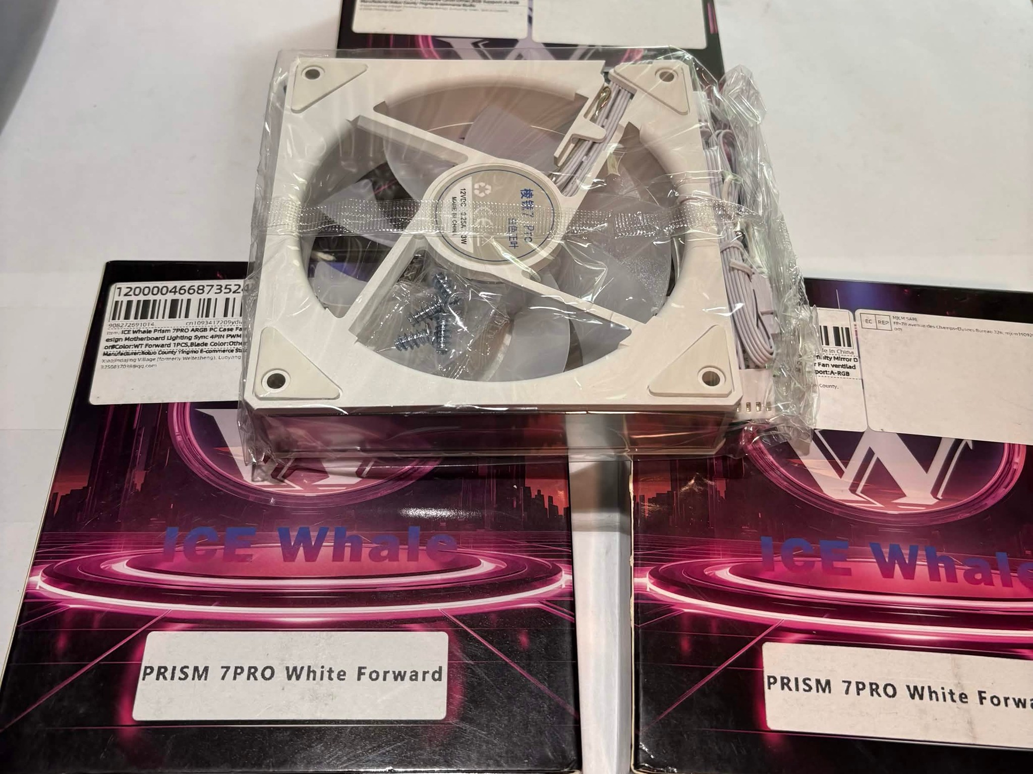 ICE Whale Prism 7 PRO White Forward ARGB PWM Fans – 3 Pack