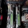 Two GTX 690 GPUs for Quad SLI (with SLI bridge). Tested, works well.