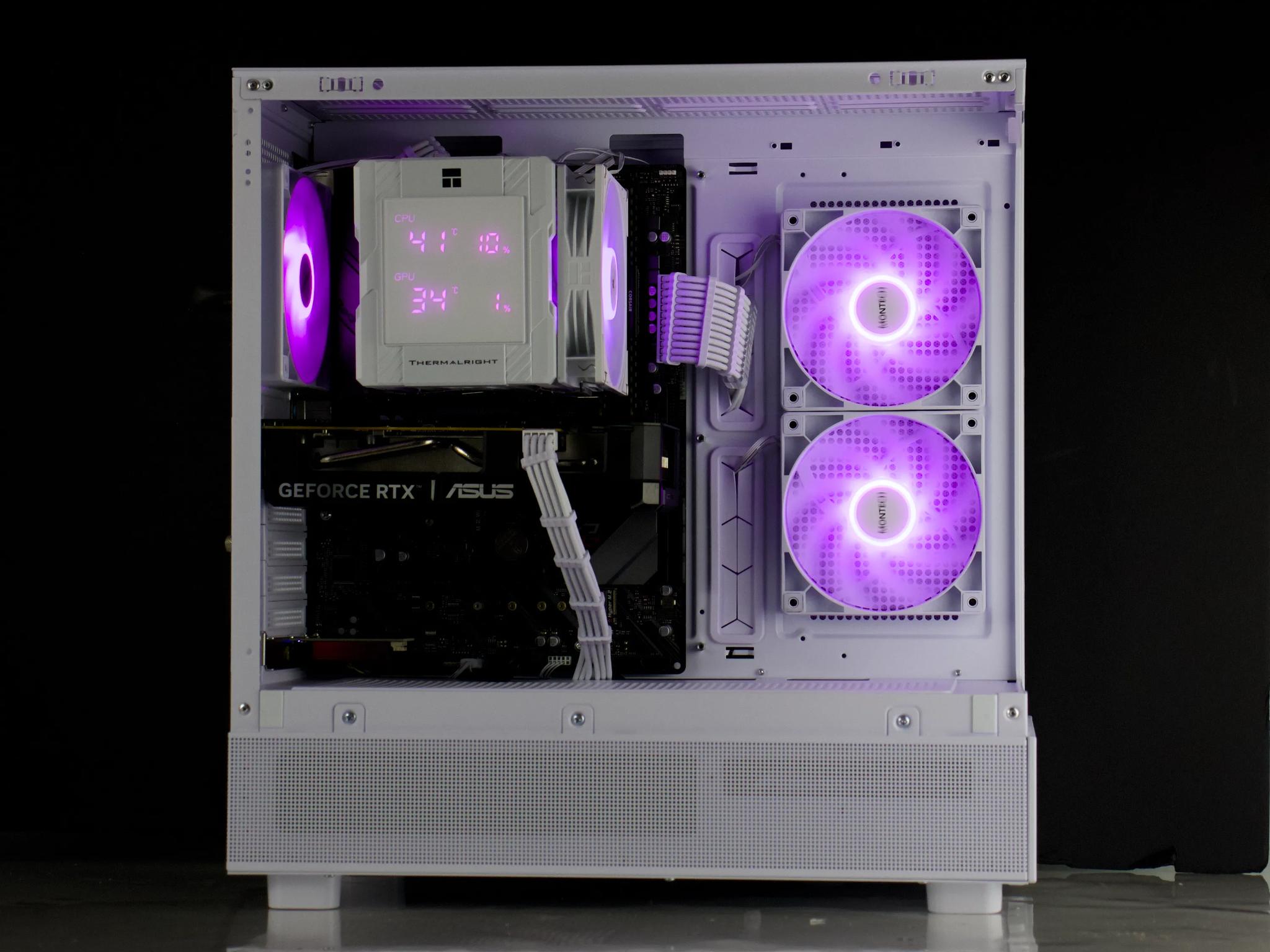 🤍💎White Gaming PC – RTX 5060, Ryzen 5 5600X, 32GB RAM, 1TB SSD - RGB, WiFi, LED Screen🤍💎