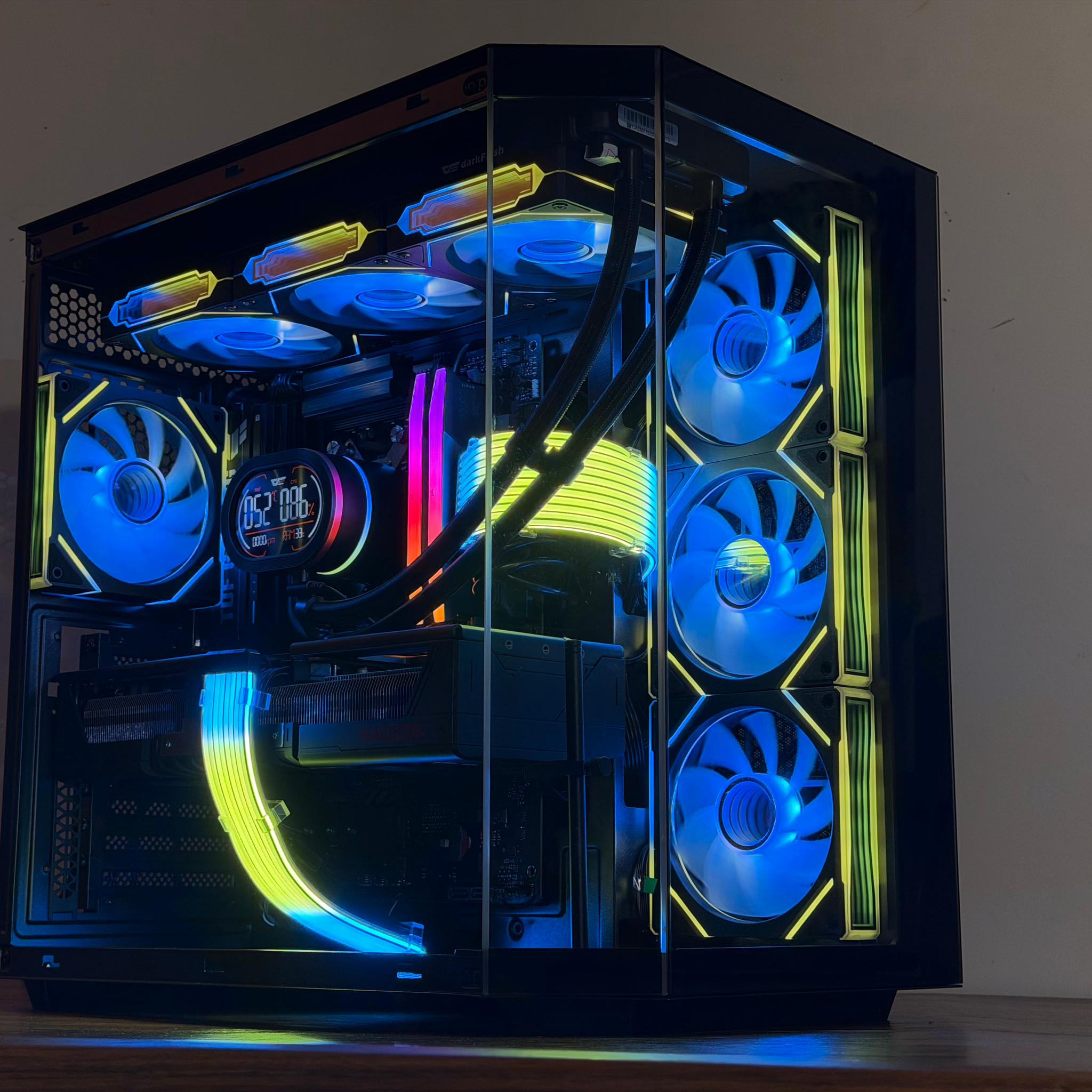 ⚡Obsidian X — Ryzen 9 7900X • RX 9070 XT • 32GB DDR5 • Black RGB Beast