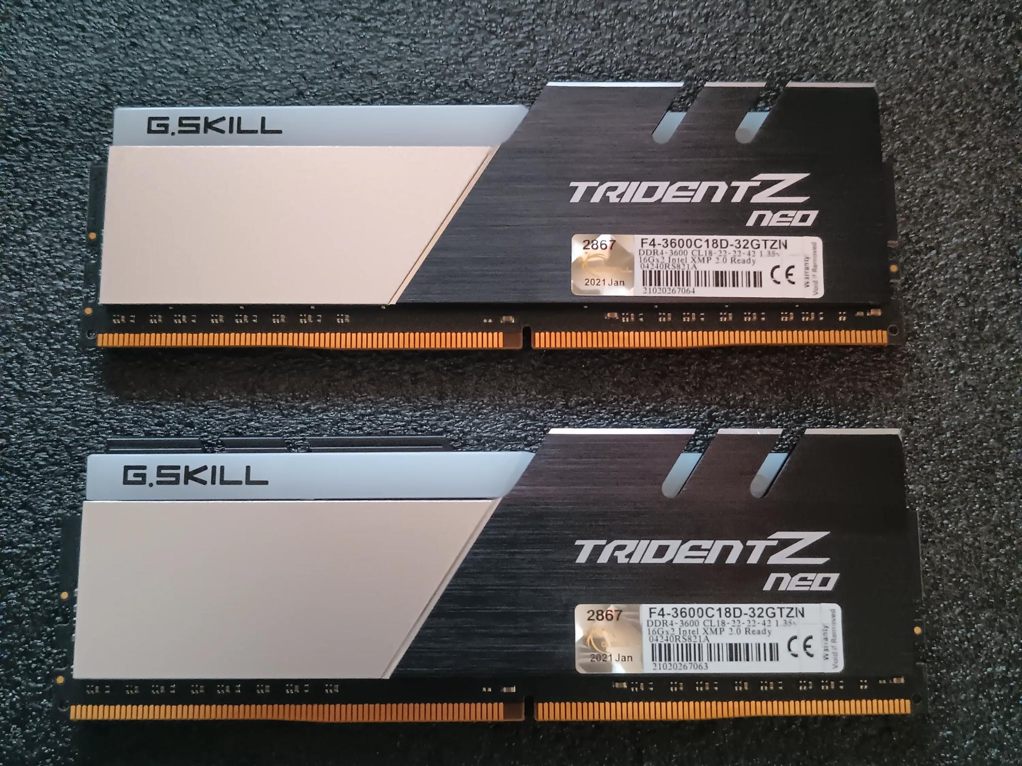 G.SKILL Trident Z Neo Series RAM DDR4 32GB (2x16GB) 3600MT/s CL18-22-22-42 1.35V