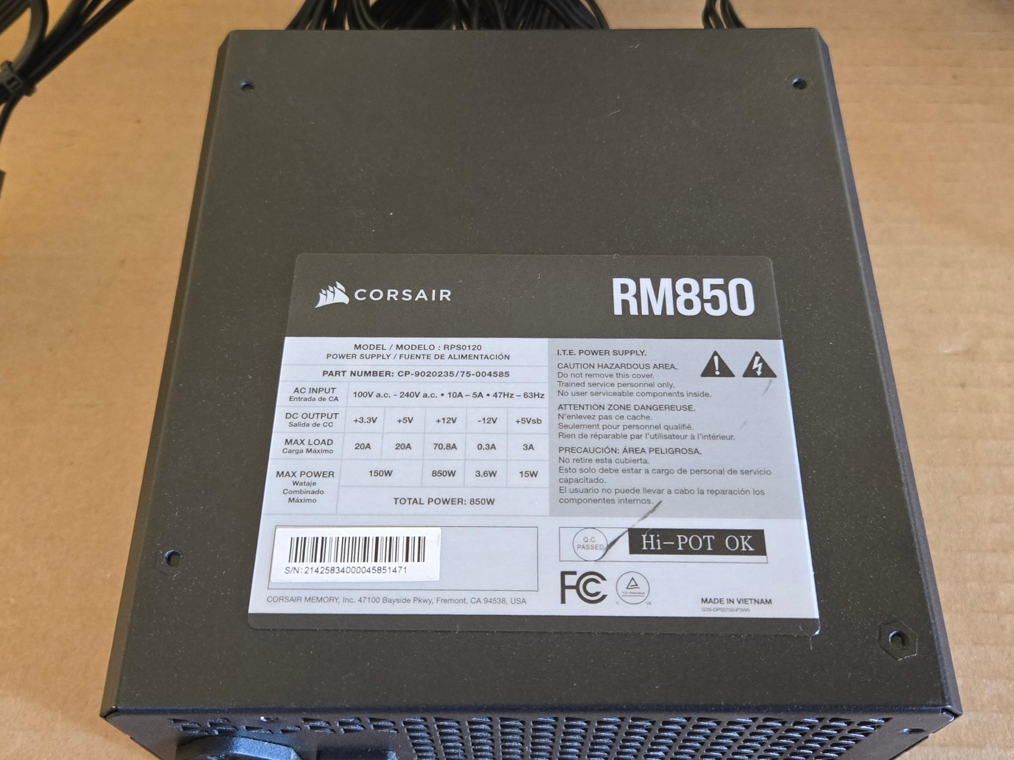 Corsair RM850 Gold ATX PSU