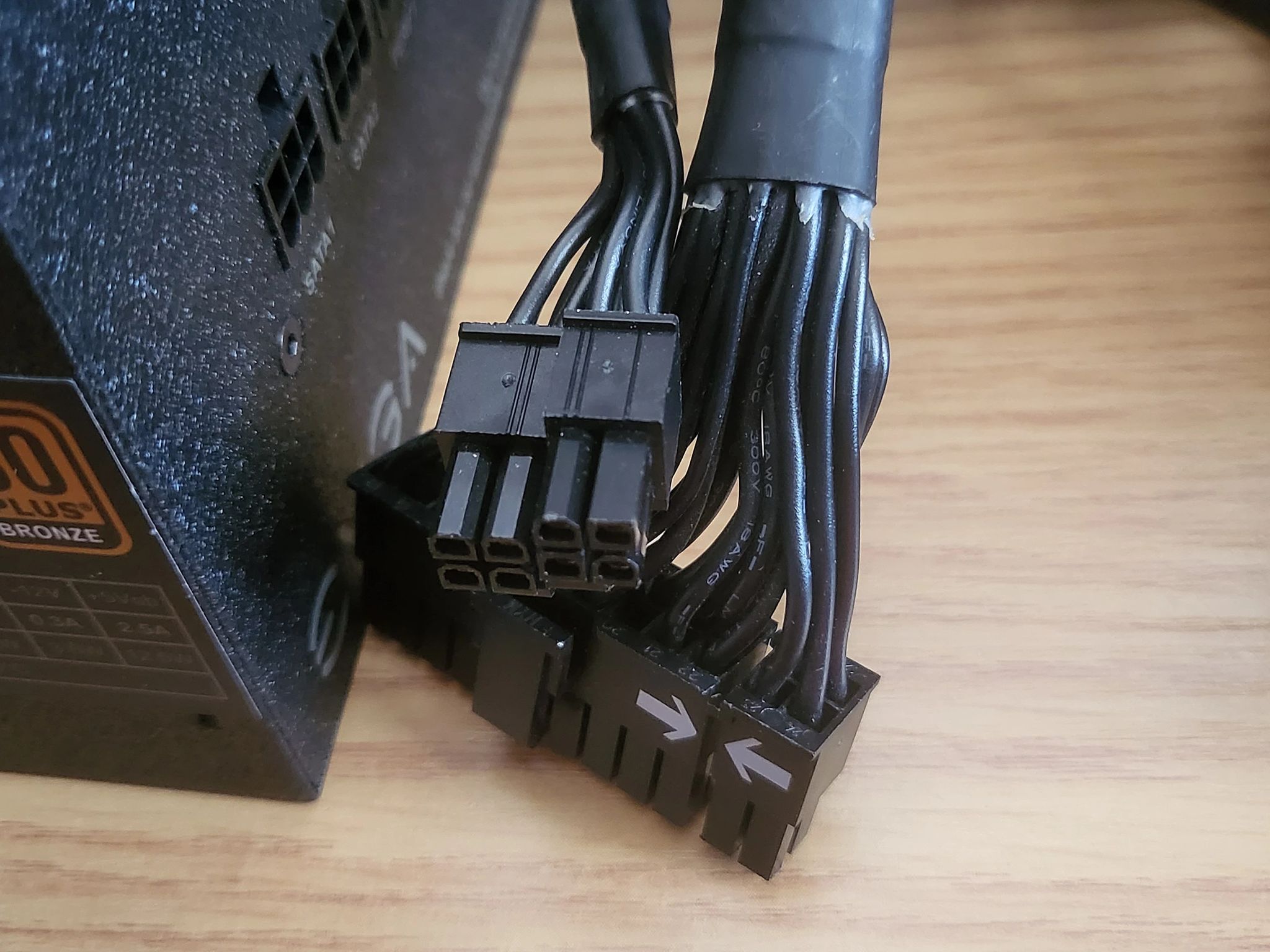 USED EVGA 500BQ Power Supply w/Power Cord and PCI-E Power Cable