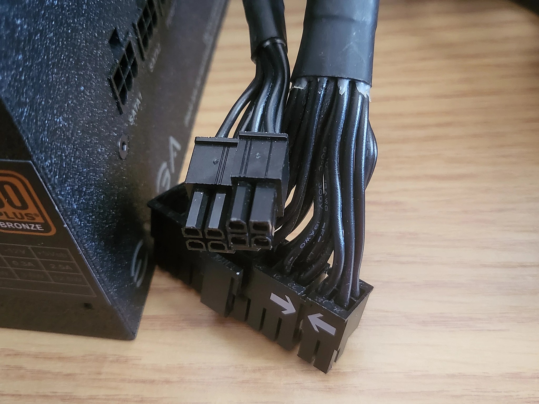 USED EVGA 500BQ Power Supply w/Power Cord and PCI-E Power Cable