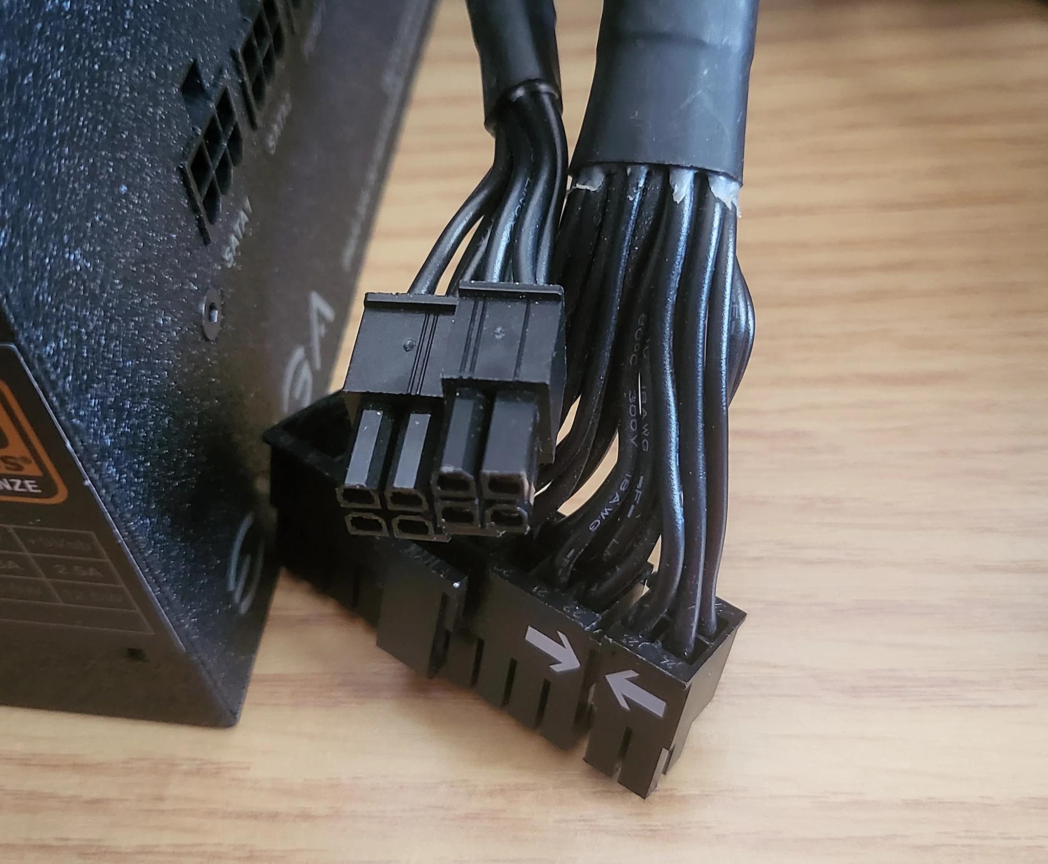 USED EVGA 500BQ Power Supply w/Power Cord and PCI-E Power Cable