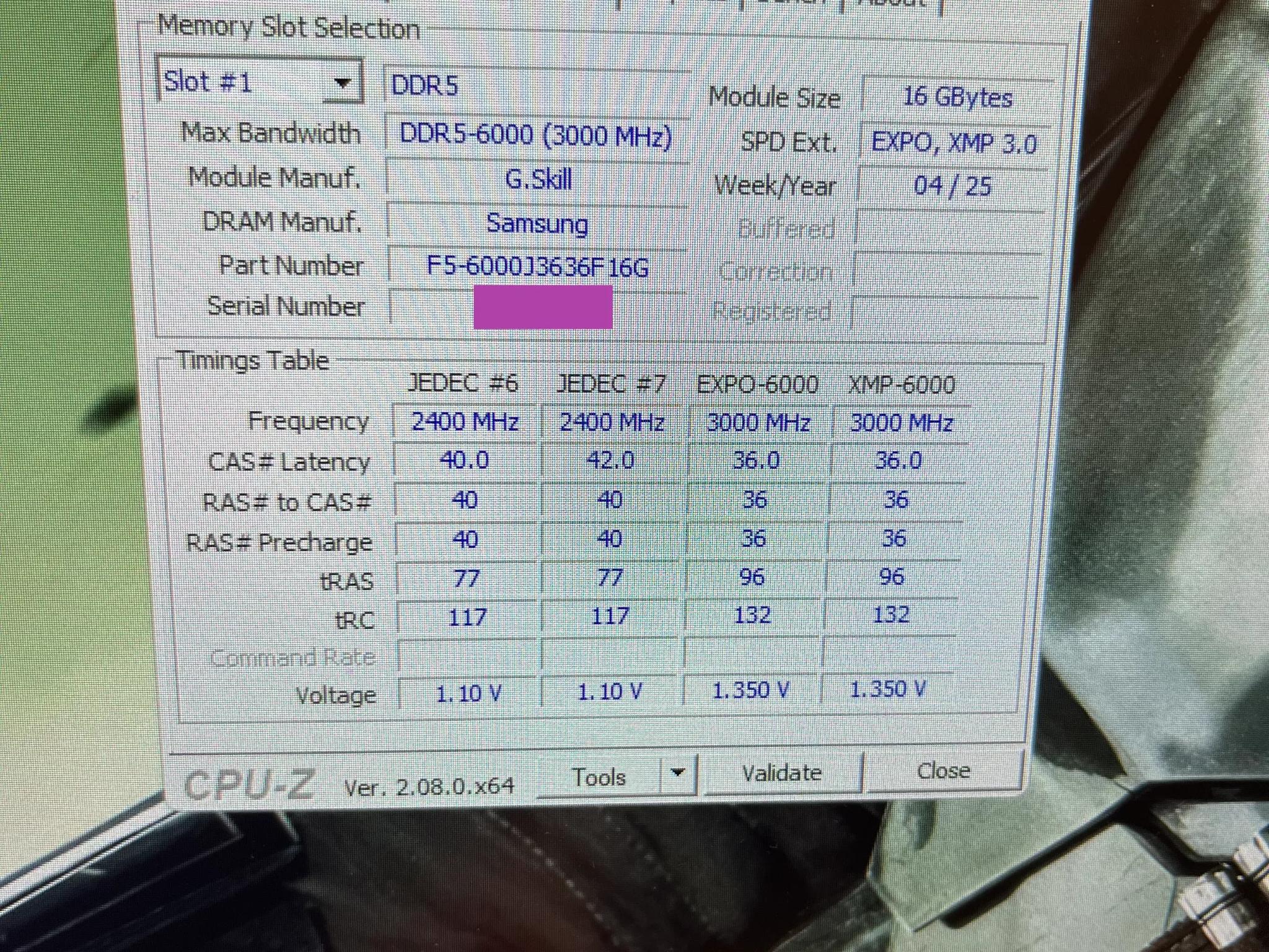G.Skill DDR5 6000 MT/s 1x16G
