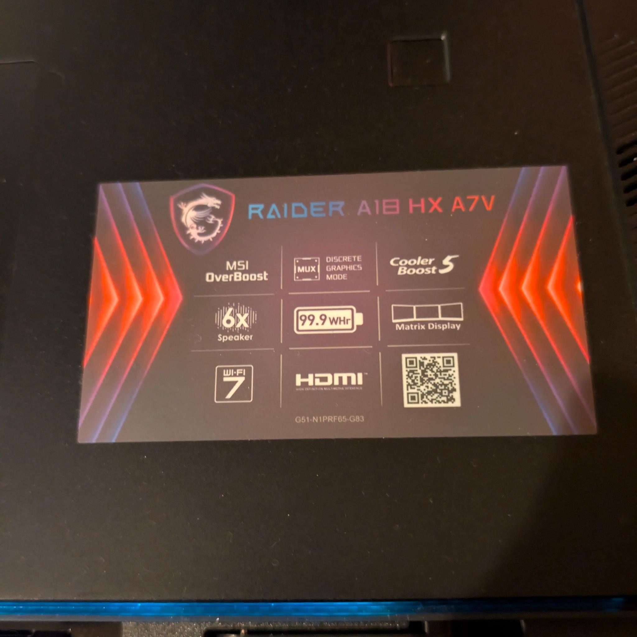 MSI Raider A18 HX A7VIG: Ryzen 9 7945HX3D, RTX 4090 laptop with 16 GB, and 64 GB of RAM