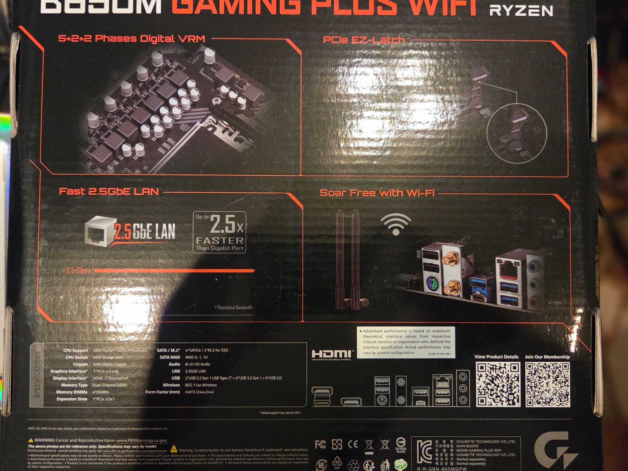Gigabyte B650M Gaming Plus Wifi Mobo + 32GB(2x16GB) DDR5 6000 White Ram! BNIB! MOBO+RAM Combo!