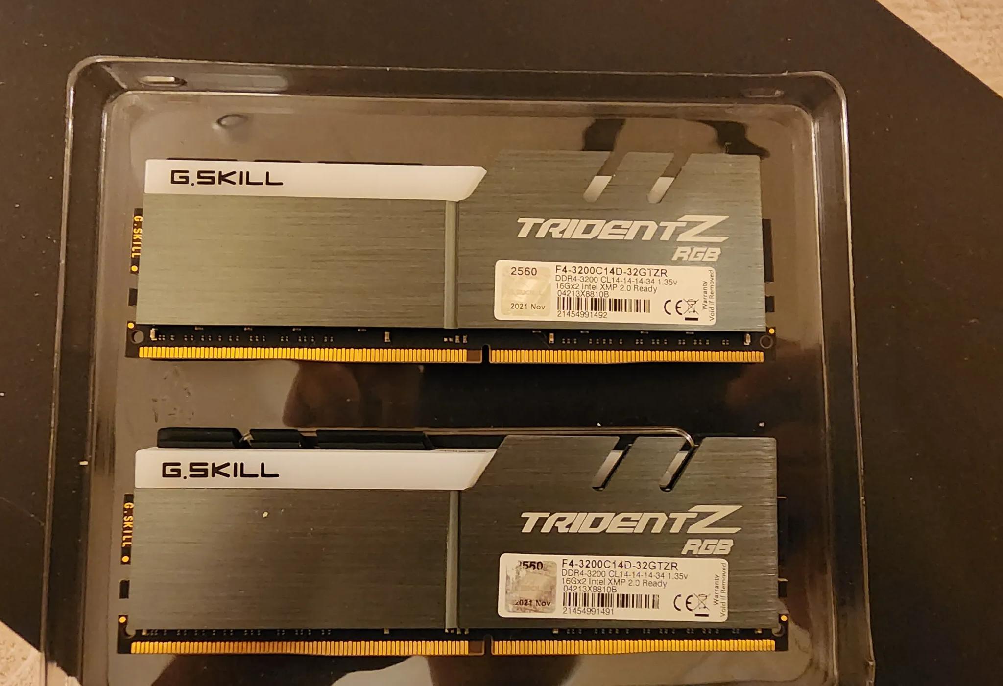 G.Skill TridentZ RGB 2x16GB DDR4-3200 CL14-14-14-34