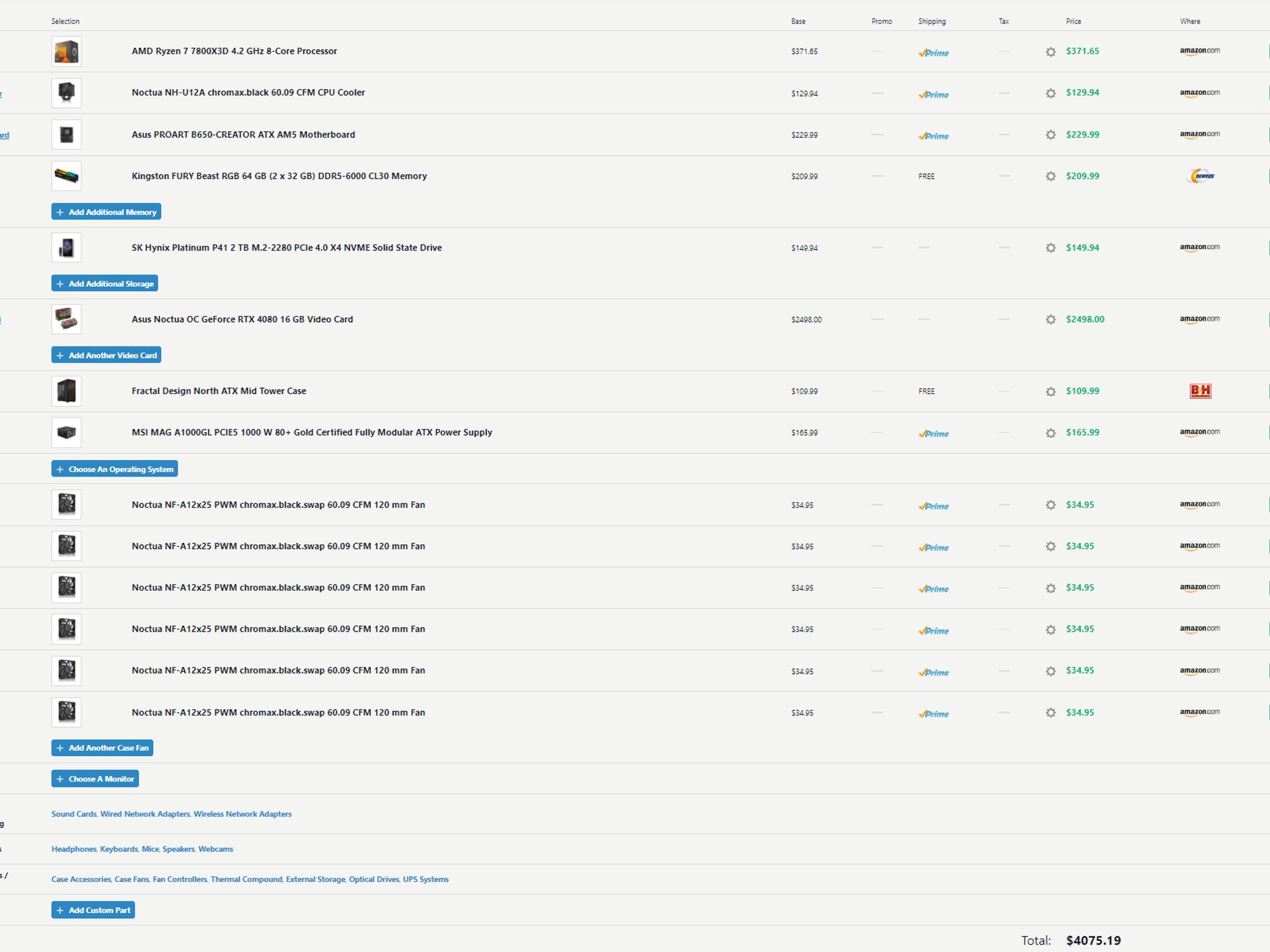 Custom Gaming PC Noctua