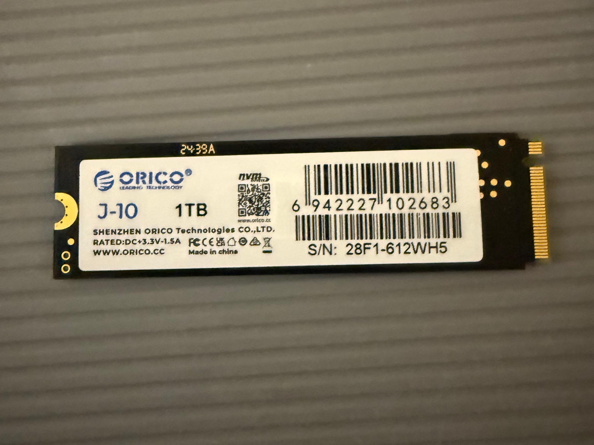 1 TB Orico J-10 NVMe SSD *READ DESCRIPTION*