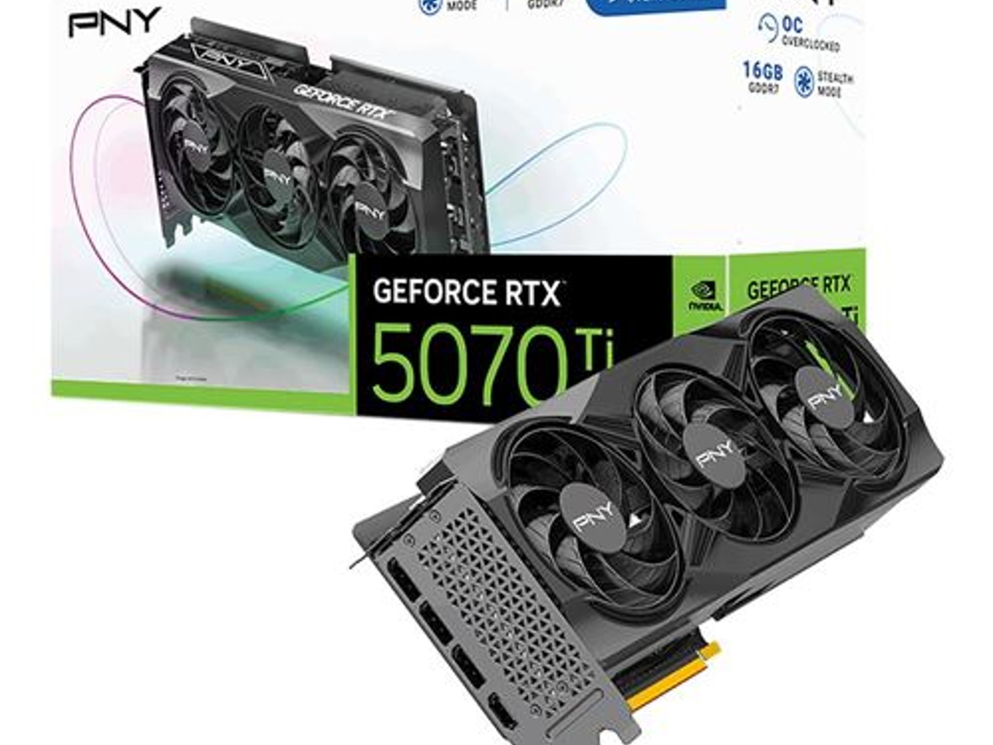 NEW IN BOX - PNY NVIDIAGeForceRTX 5070 Ti Overclocked Triple Fan 16GB GDDR7 PCIe 5.0 Graphics Card