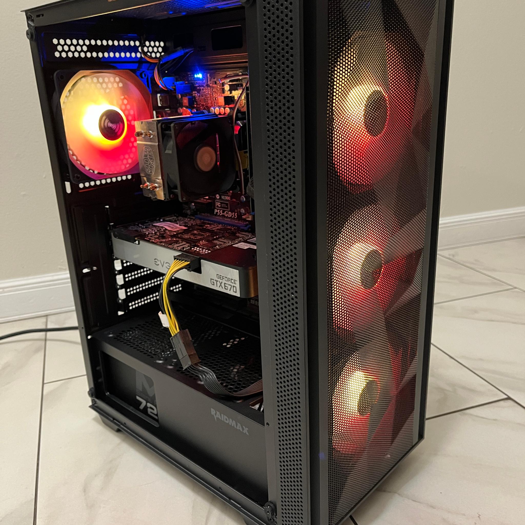 Super Budget Gaming PC - Intel i5-750, NVIDIA GTX 670, 16GB RAM, 756GB Storage, w/ Wi-Fi & BT