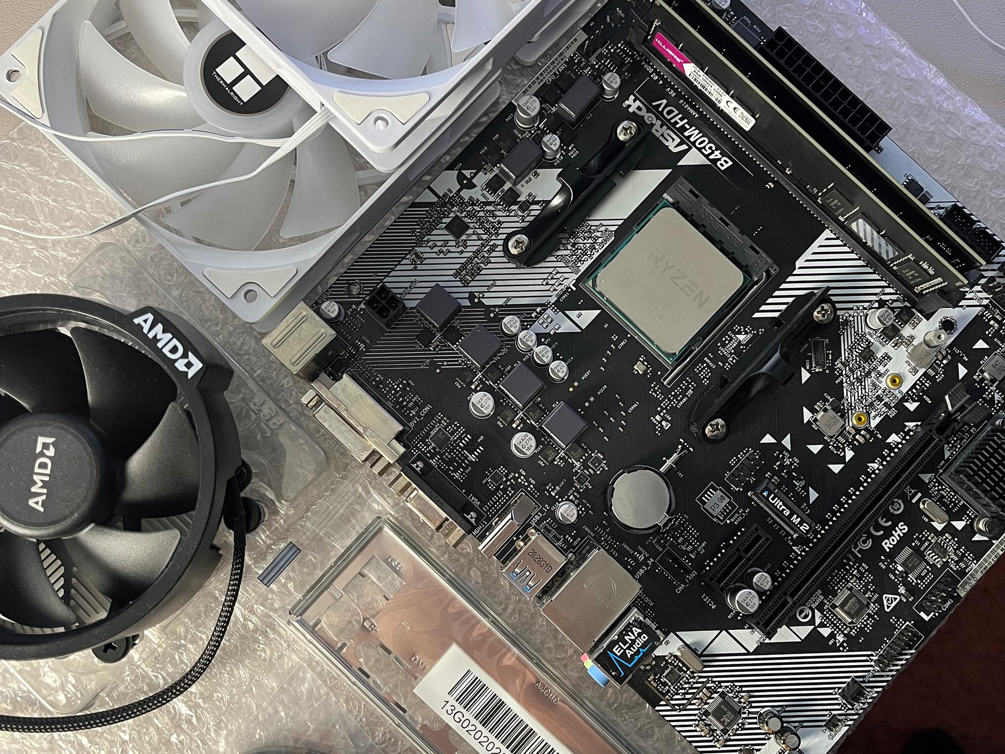 Combo! CPU RAM Motherboard & RGB Fans Ryzen 5 16GB RAM