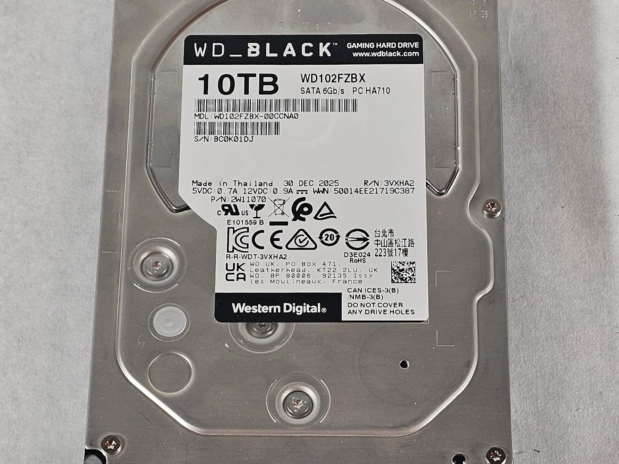 10TB 3.5" Hard Drive WD Black WD102FZBX
